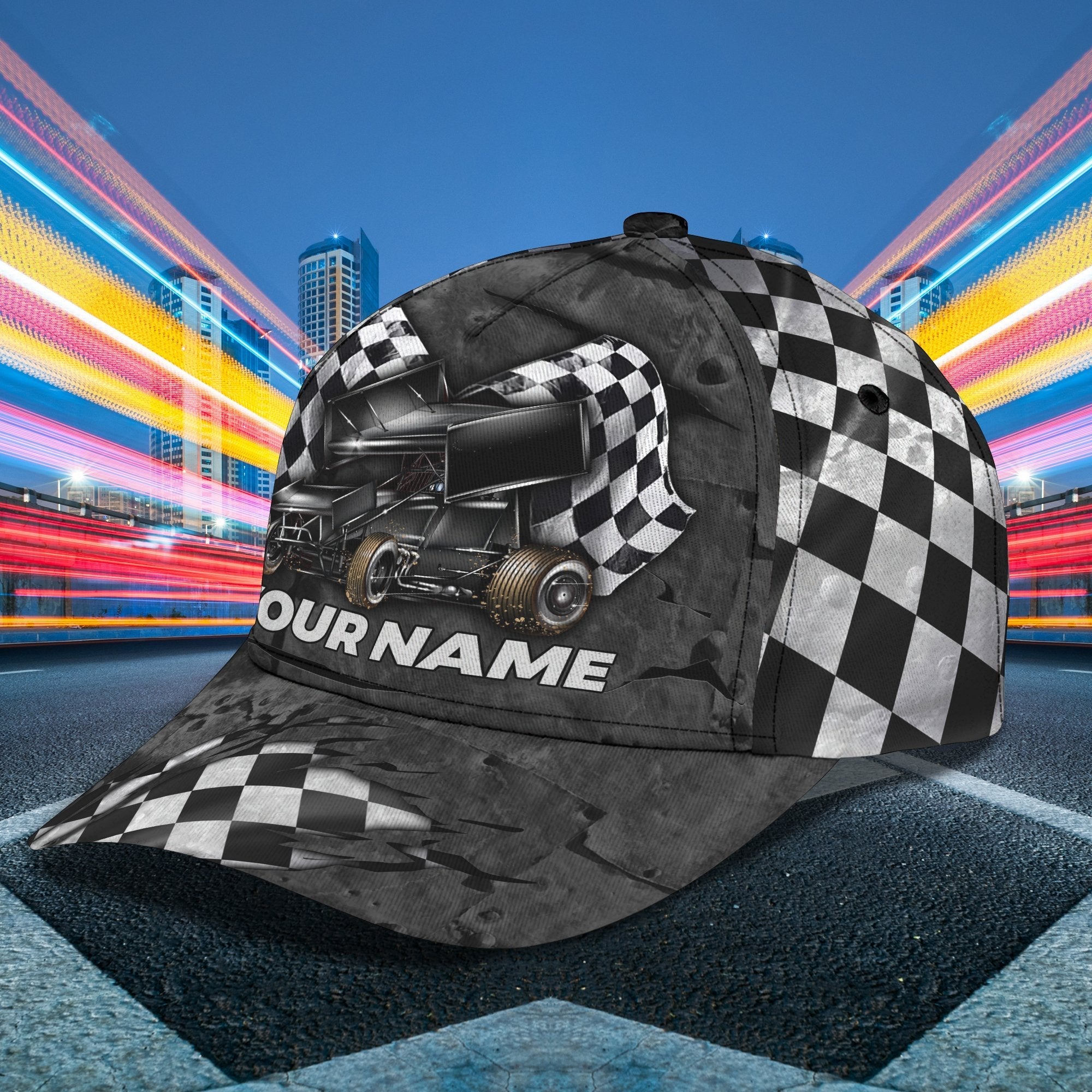 3D Classic Cap Dirt Racing Personalized Name Cap Trucker Hats Custom Hats Gifts For Men & Women