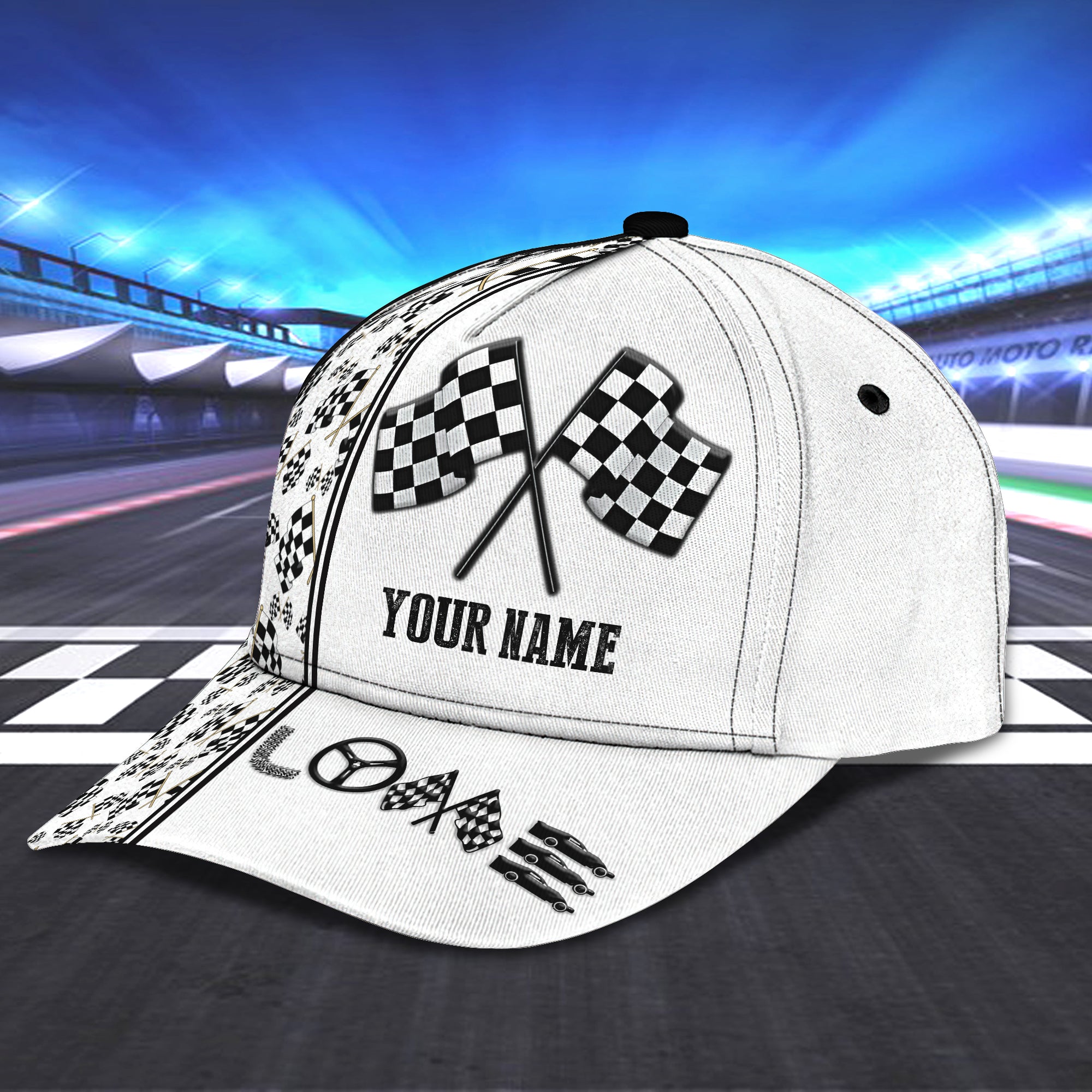 3D Classic Cap Dirt Track Racing Personalized Name Cap 75 Trucker Hats Custom Hats Gifts For Men & Women