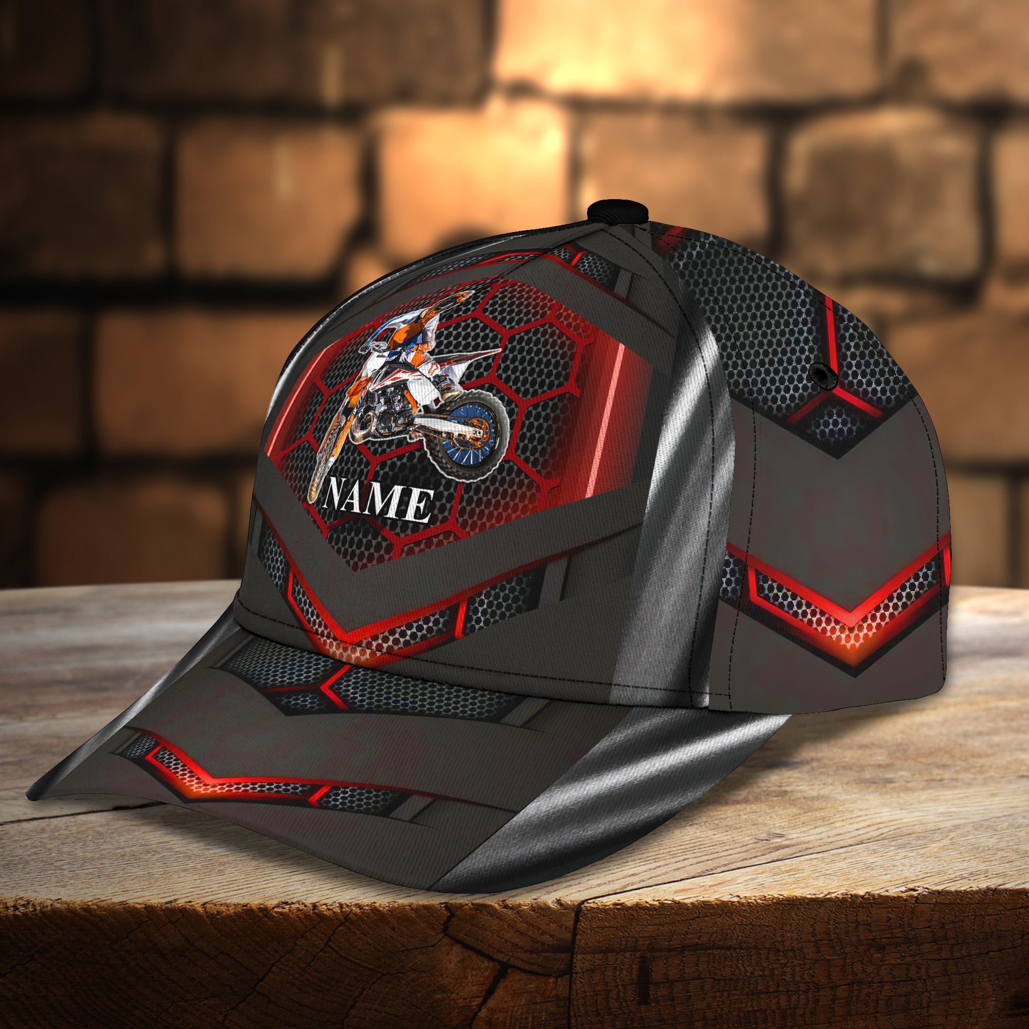 3D Classic Cap Dirty Bike Personalized Name Cap Dp340 Trucker Hats Custom Hats Gifts For Men & Women