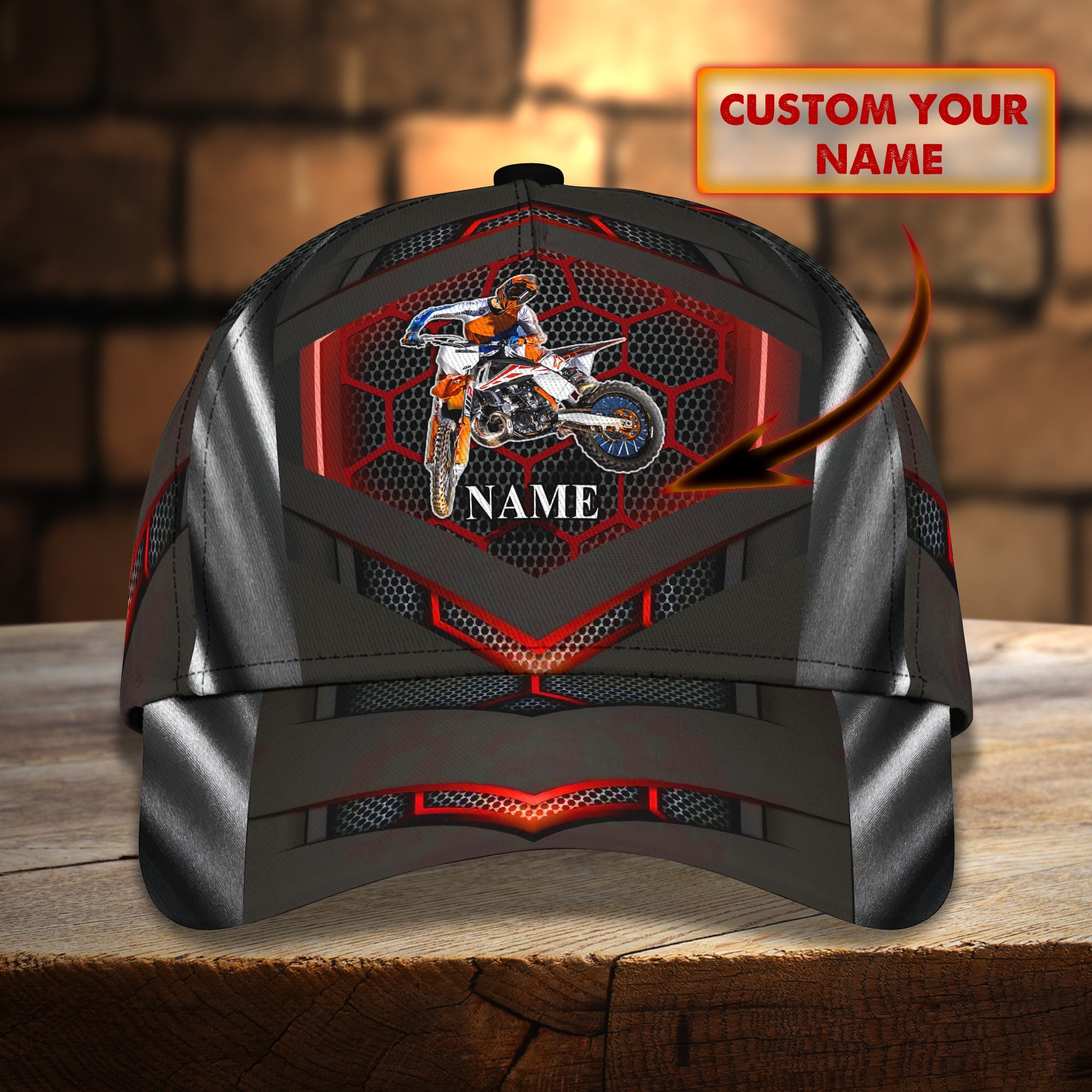 3D Classic Cap Dirty Bike Personalized Name Cap Dp340 Trucker Hats Custom Hats Gifts For Men & Women