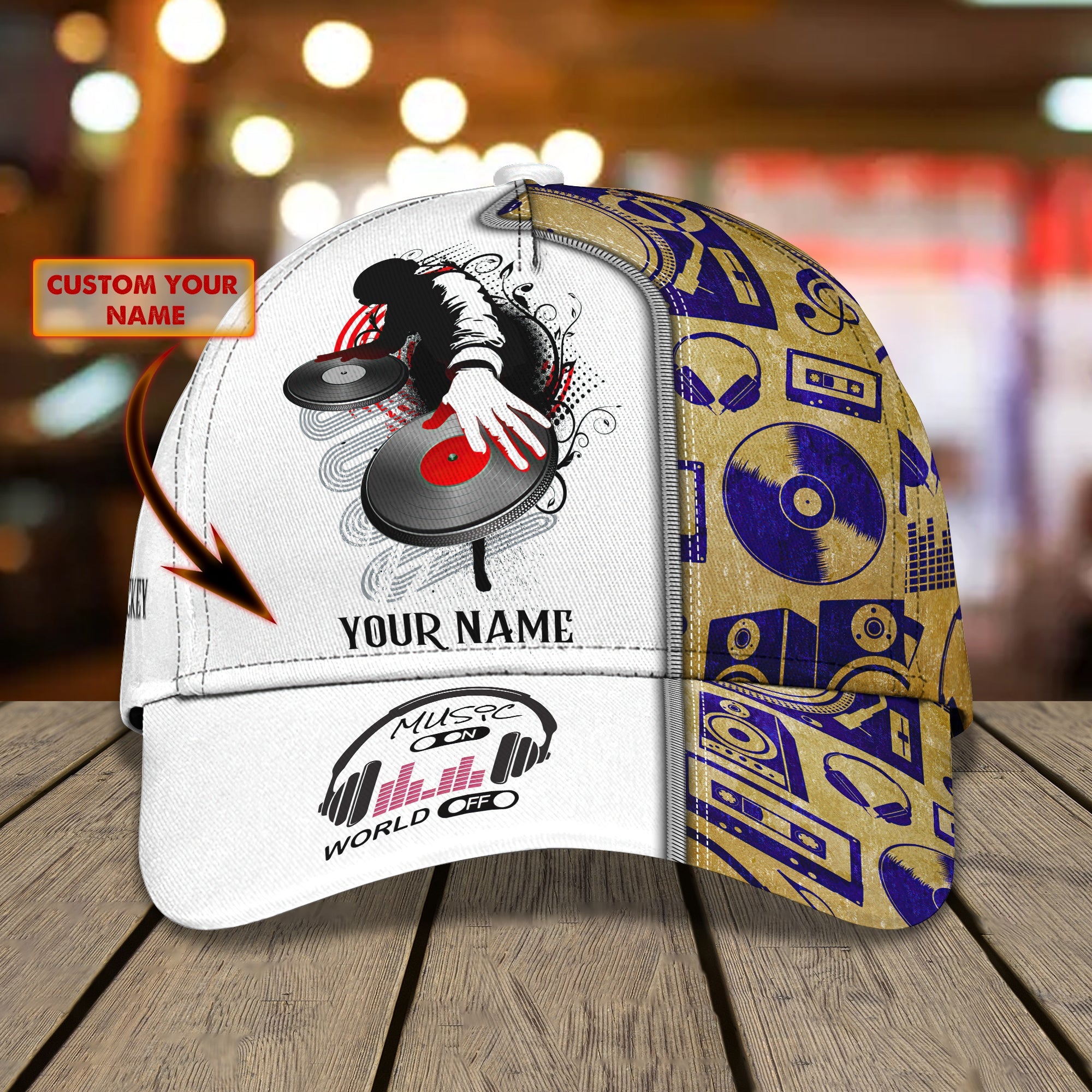 3D Classic Cap Disc Jockey Personalized Name Cap Trucker Hats Custom Hats Gifts For Men & Women