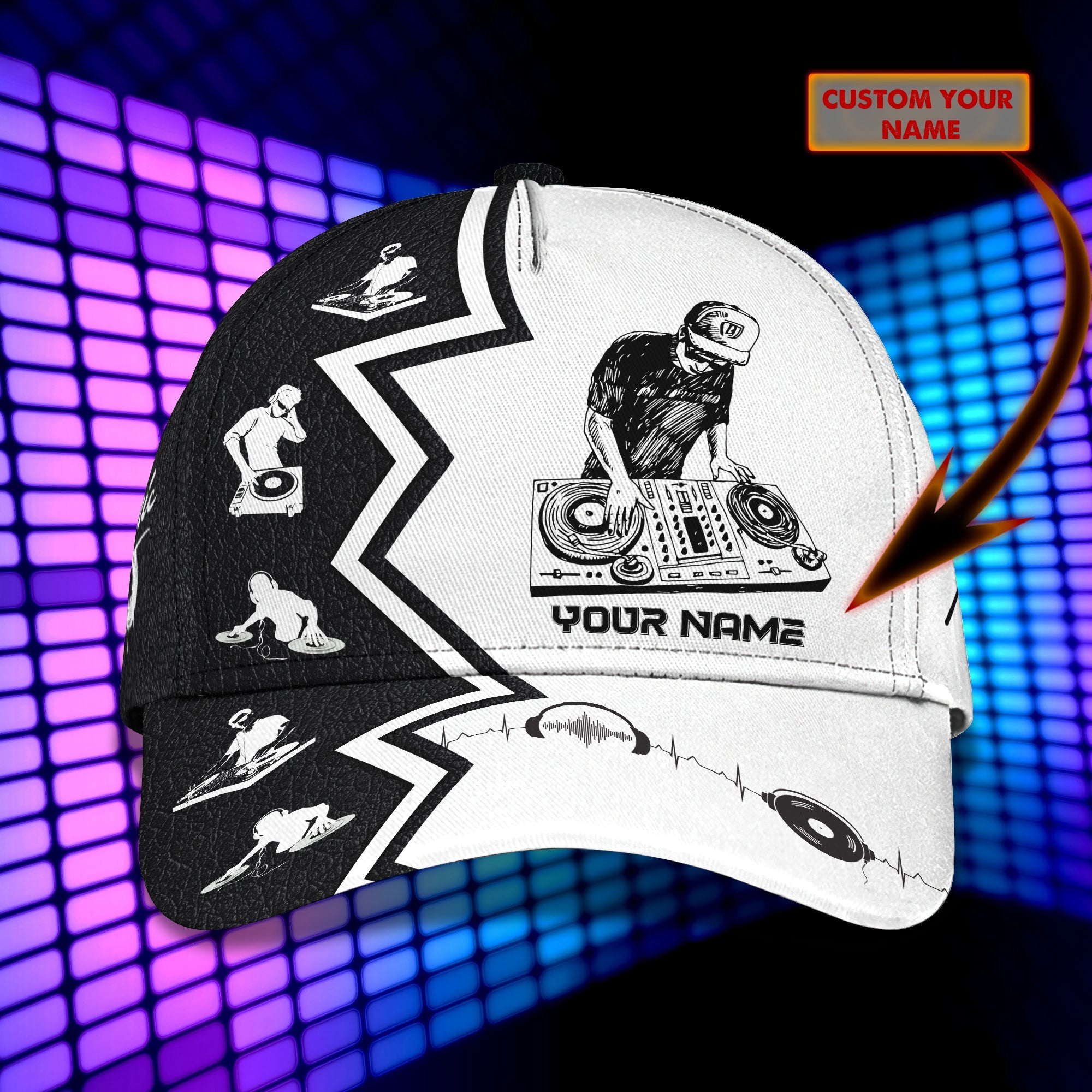 3D Classic Cap Dj 05 Personalized Name Cap Trucker Hats Custom Hats Gifts For Men & Women