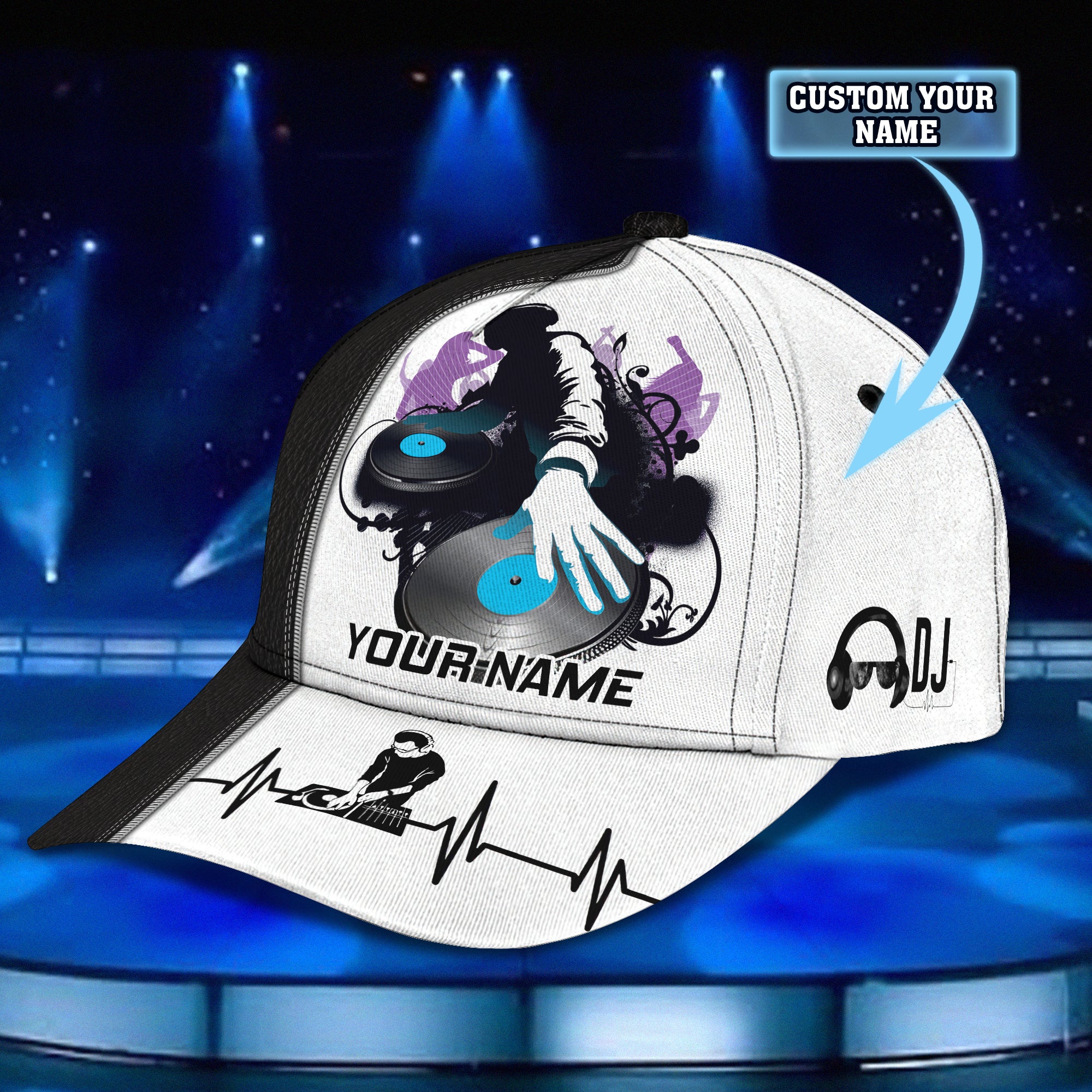 3D Classic Cap Dj Dj Personalized Name Cap 857 Trucker Hats Custom Hats Gifts For Men & Women