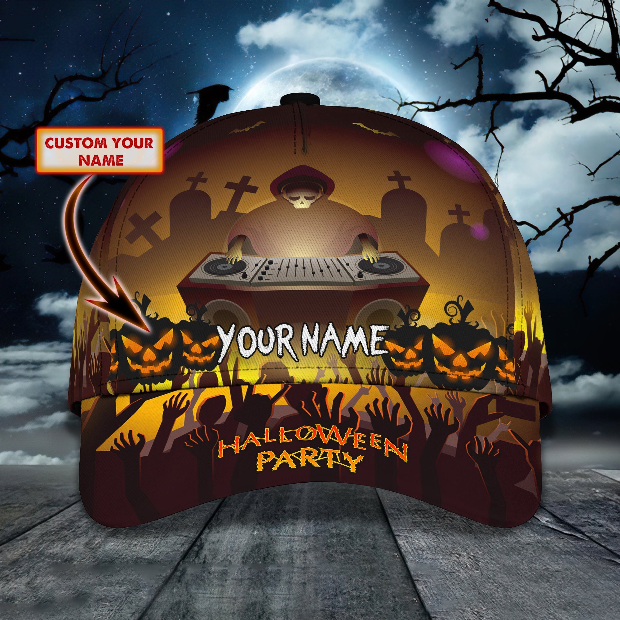 3D Classic Cap Dj Halloween Personalized Name Cap Trucker Hats Custom Hats Gifts For Men & Women