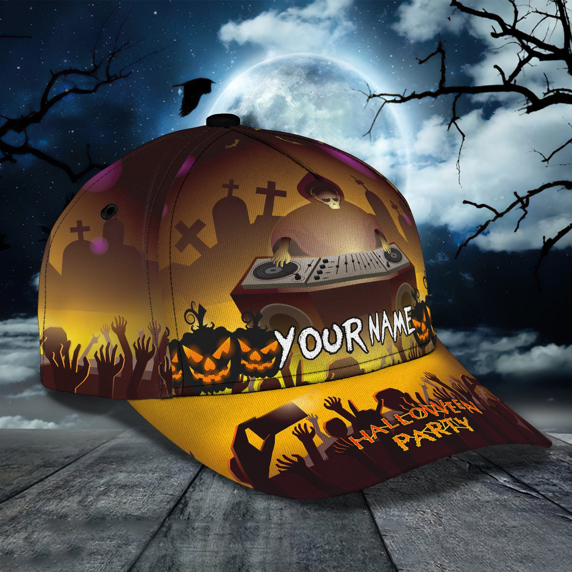 3D Classic Cap Dj Halloween Personalized Name Cap Trucker Hats Custom Hats Gifts For Men & Women