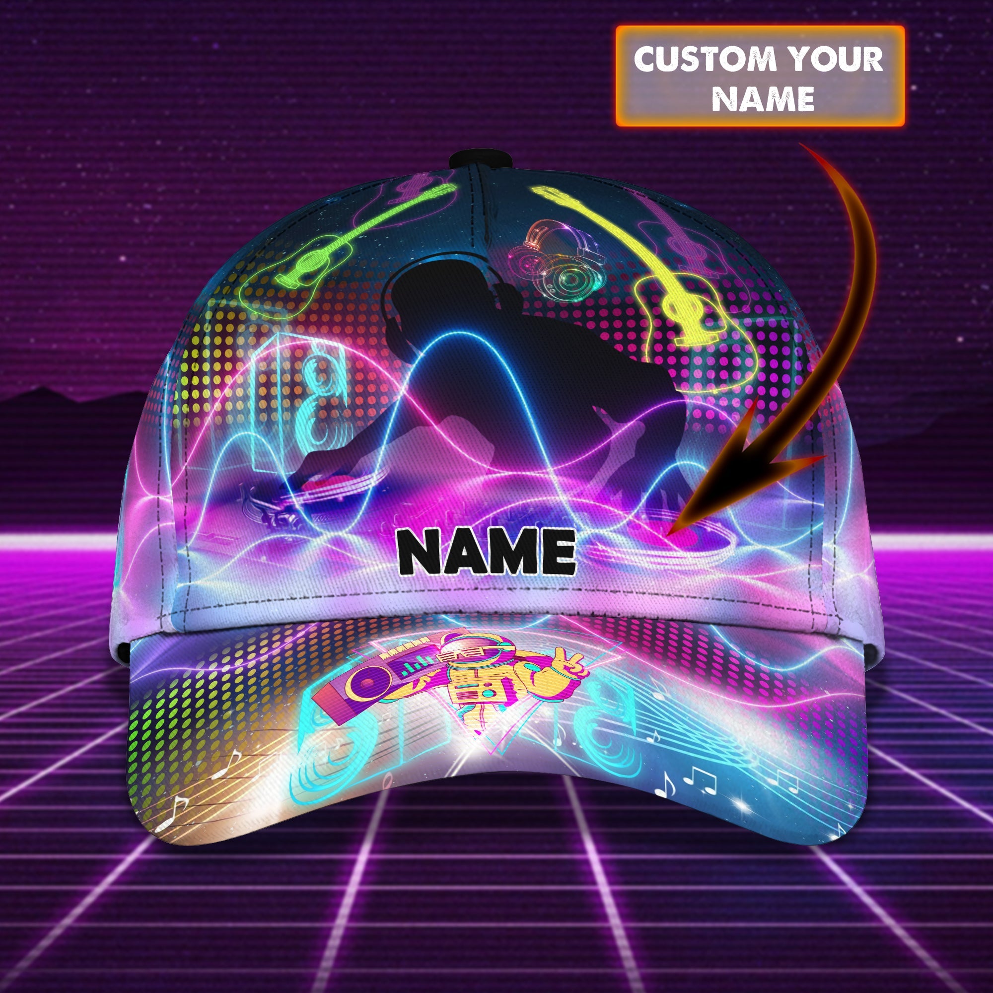 3D Classic Cap Dj Personalized Name Cap Trucker Hats Custom Hats Gifts For Men & Women