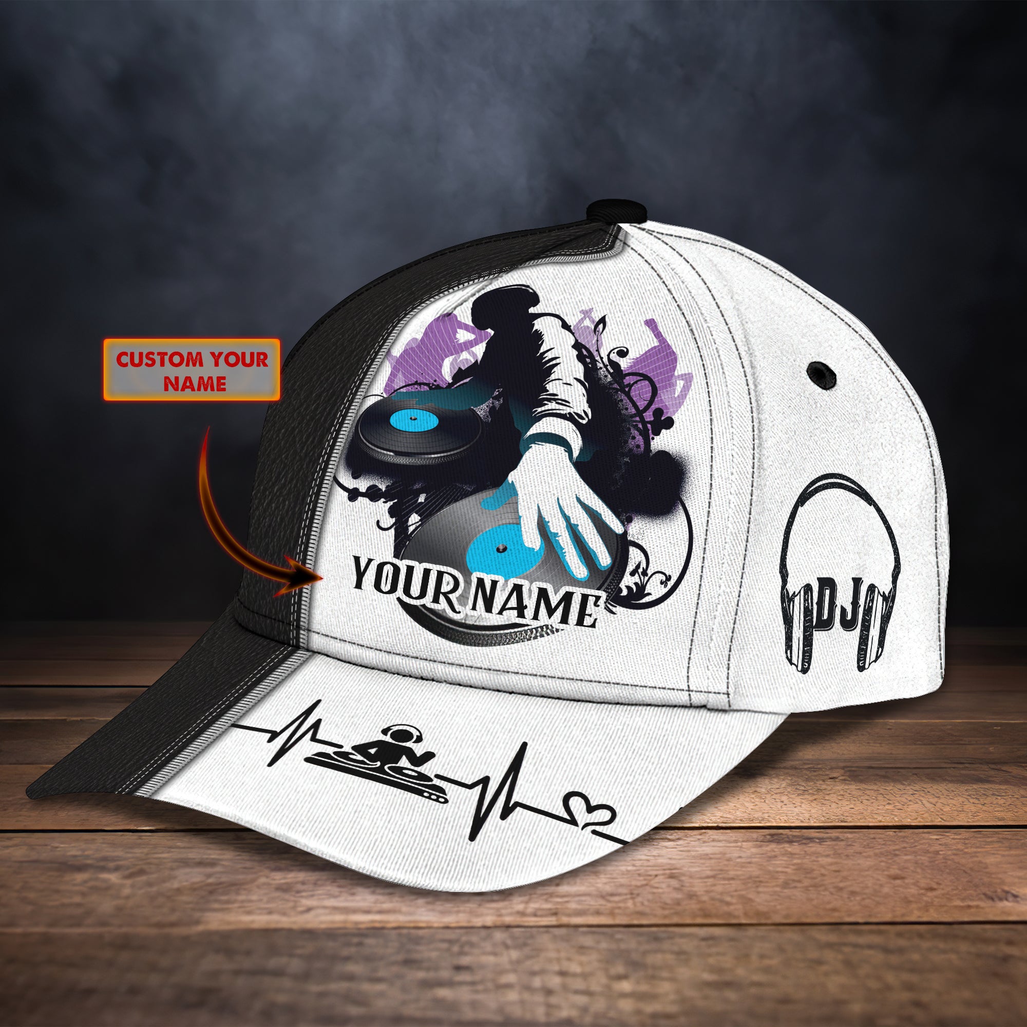 3D Classic Cap Dj Personalized Name Cap 180 Trucker Hats Custom Hats Gifts For Men & Women