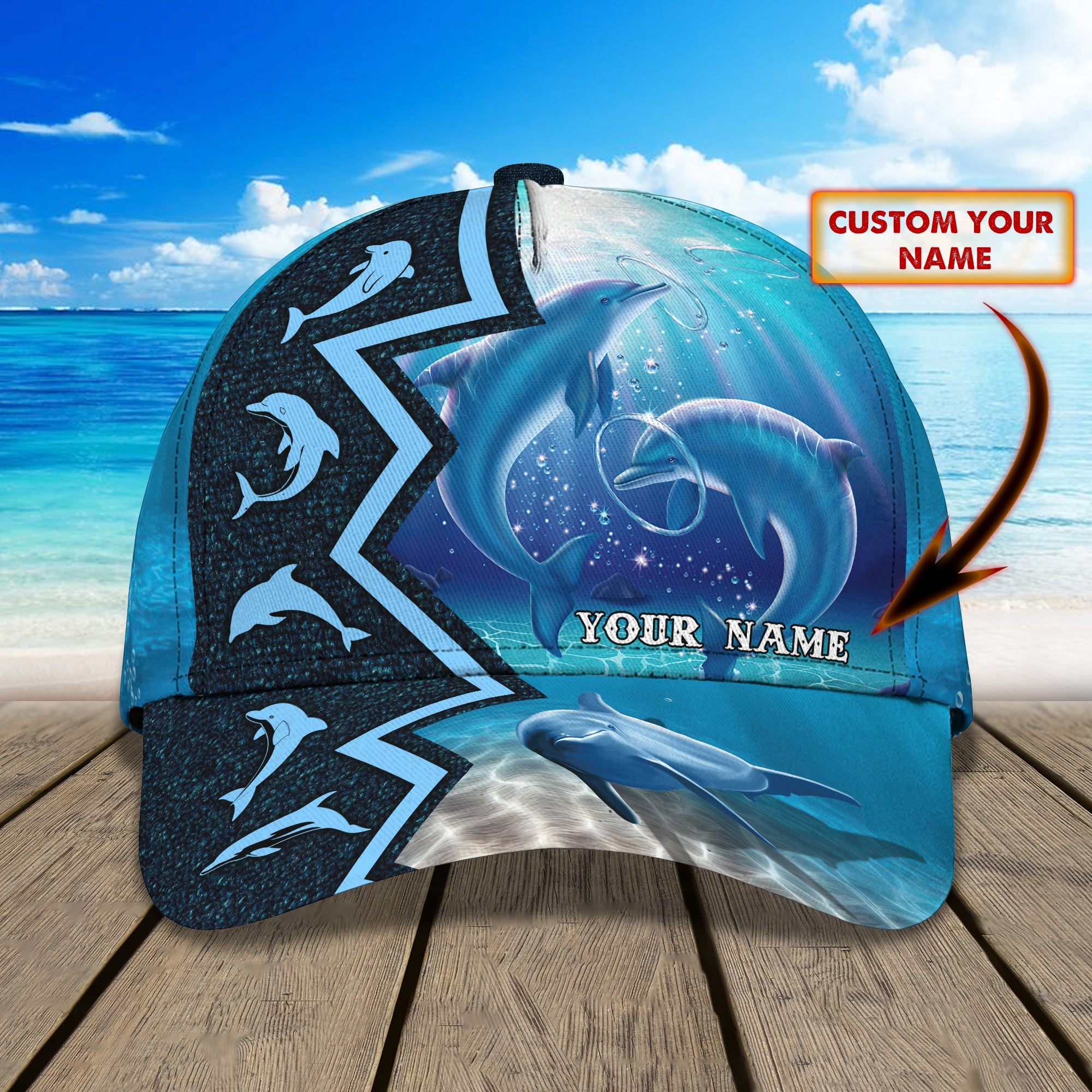 3D Classic Cap Dolphin 01 Personalized Name Cap Trucker Hats Custom Hats Gifts For Men & Women