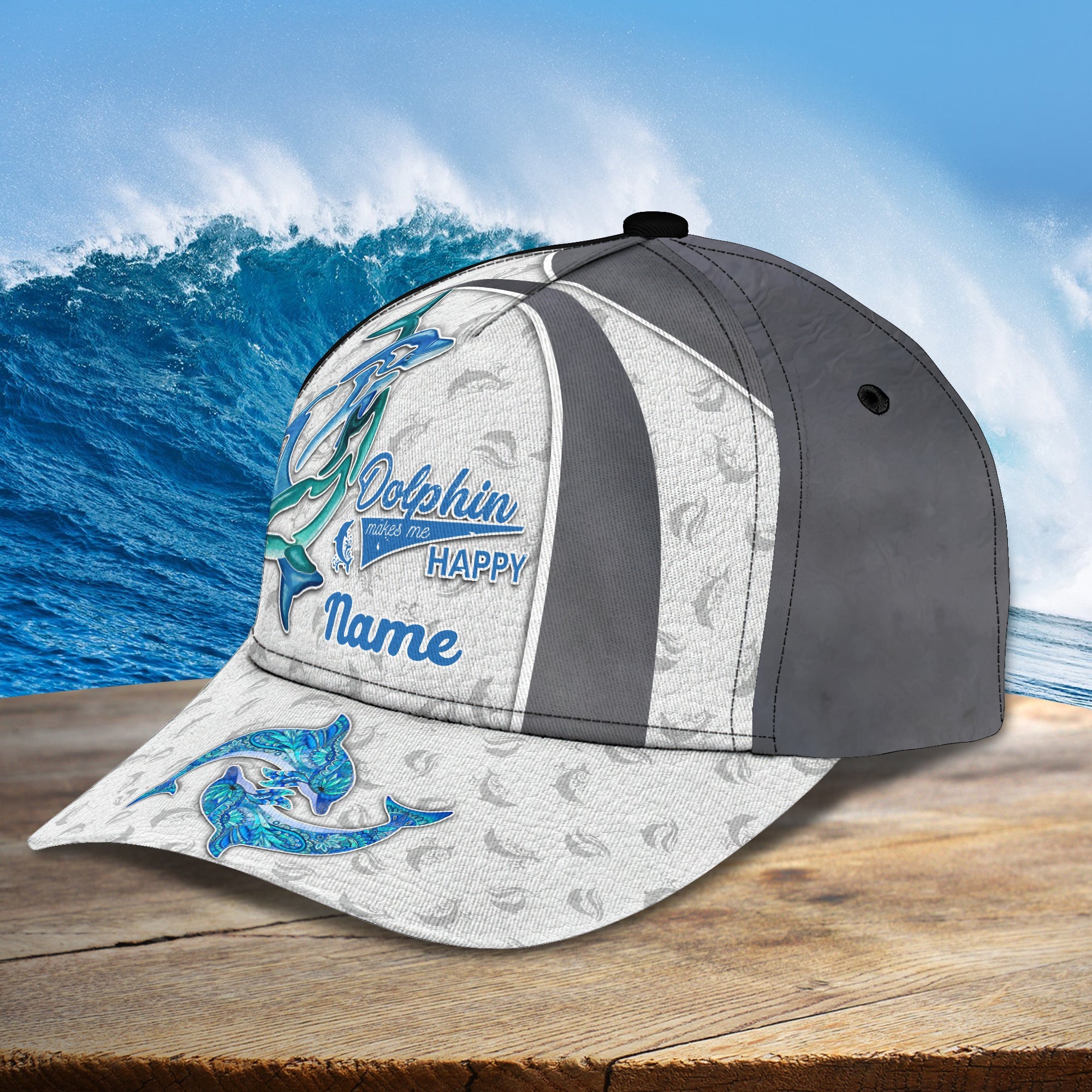 3D Classic Cap Dolphin Personalize Name Cap Trucker Hats Custom Hats Gifts For Men & Women