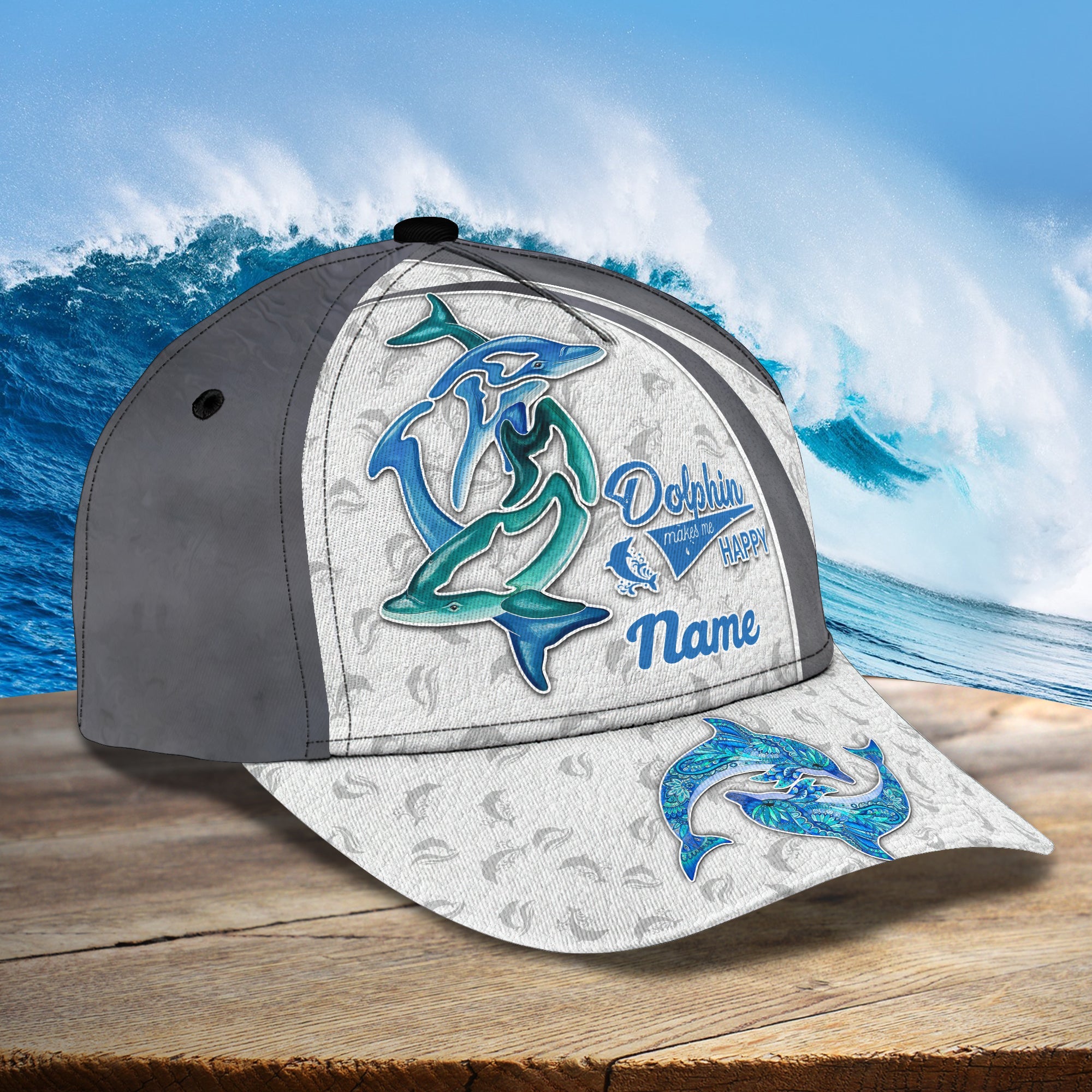 3D Classic Cap Dolphin Personalize Name Cap Trucker Hats Custom Hats Gifts For Men & Women