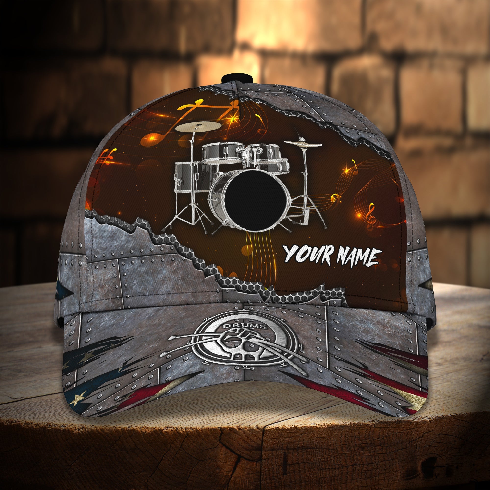 3D Classic Cap Drum 2 Personalized Name Cap 27 Trucker Hats Custom Hats Gifts For Men & Women