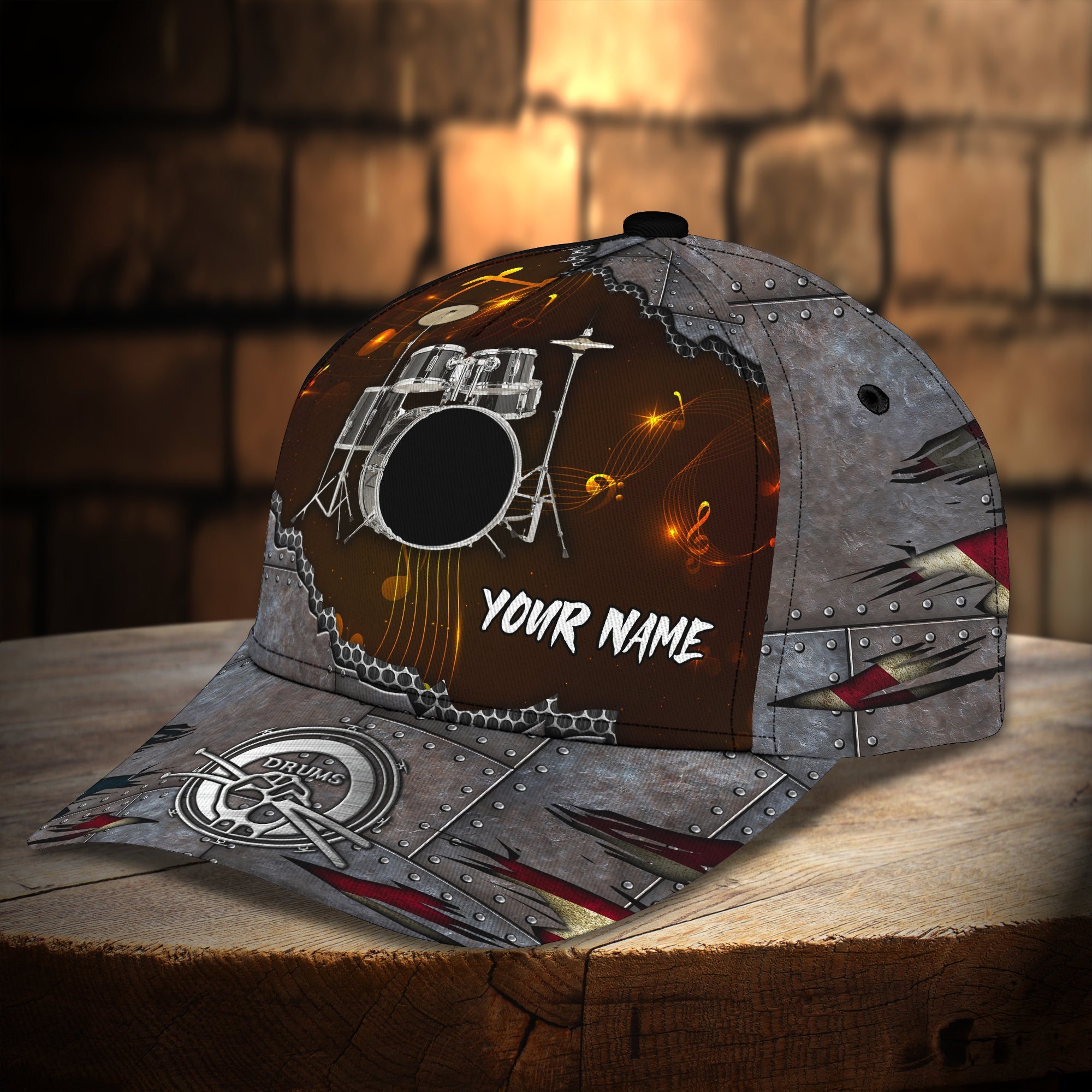 3D Classic Cap Drum 2 Personalized Name Cap 27 Trucker Hats Custom Hats Gifts For Men & Women