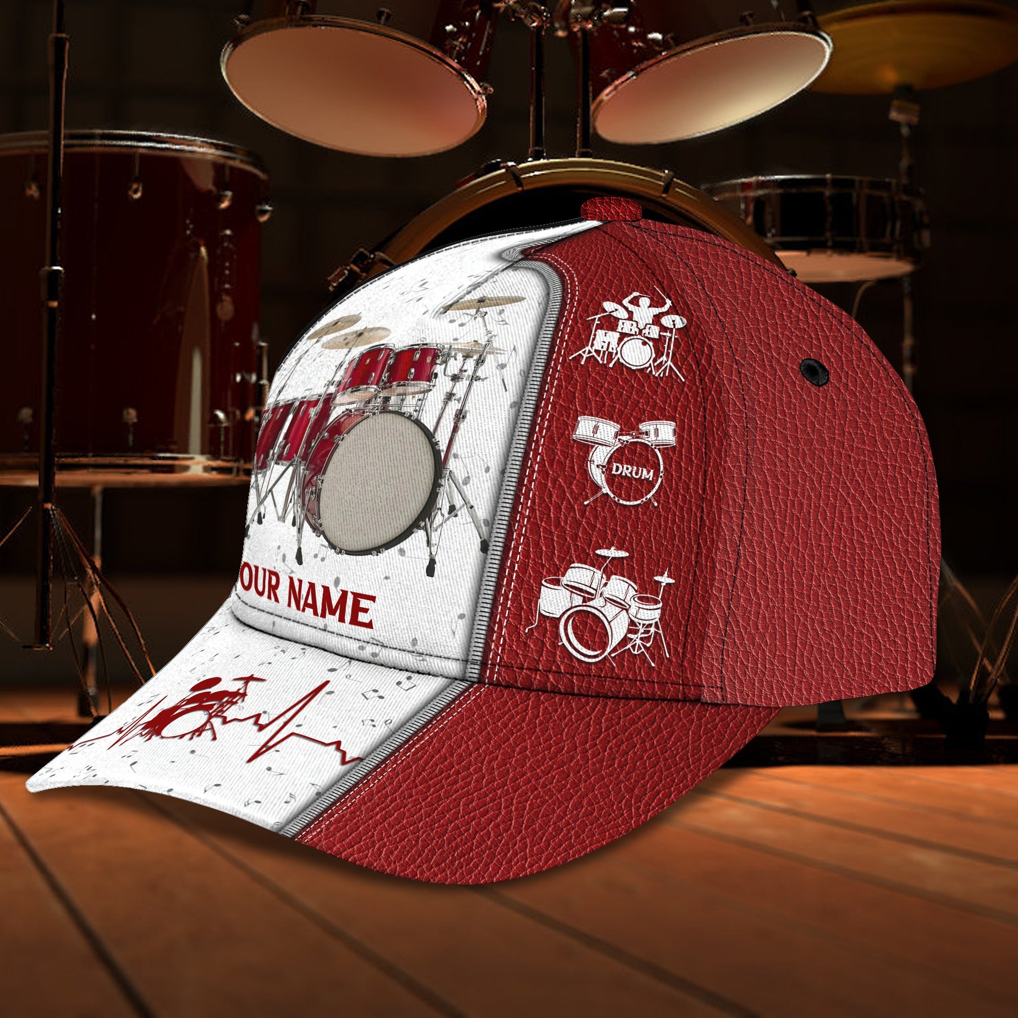 3D Classic Cap Drum Lovers 050 Personalized Name Cap Trucker Hats Custom Hats Gifts For Men & Women