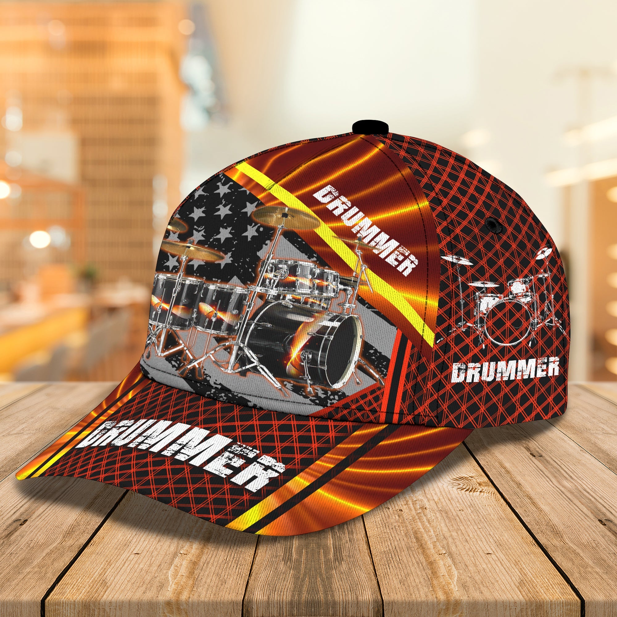 3D Classic Cap Drum Personalized Name Cap 06 Trucker Hats Custom Hats Gifts For Men & Women