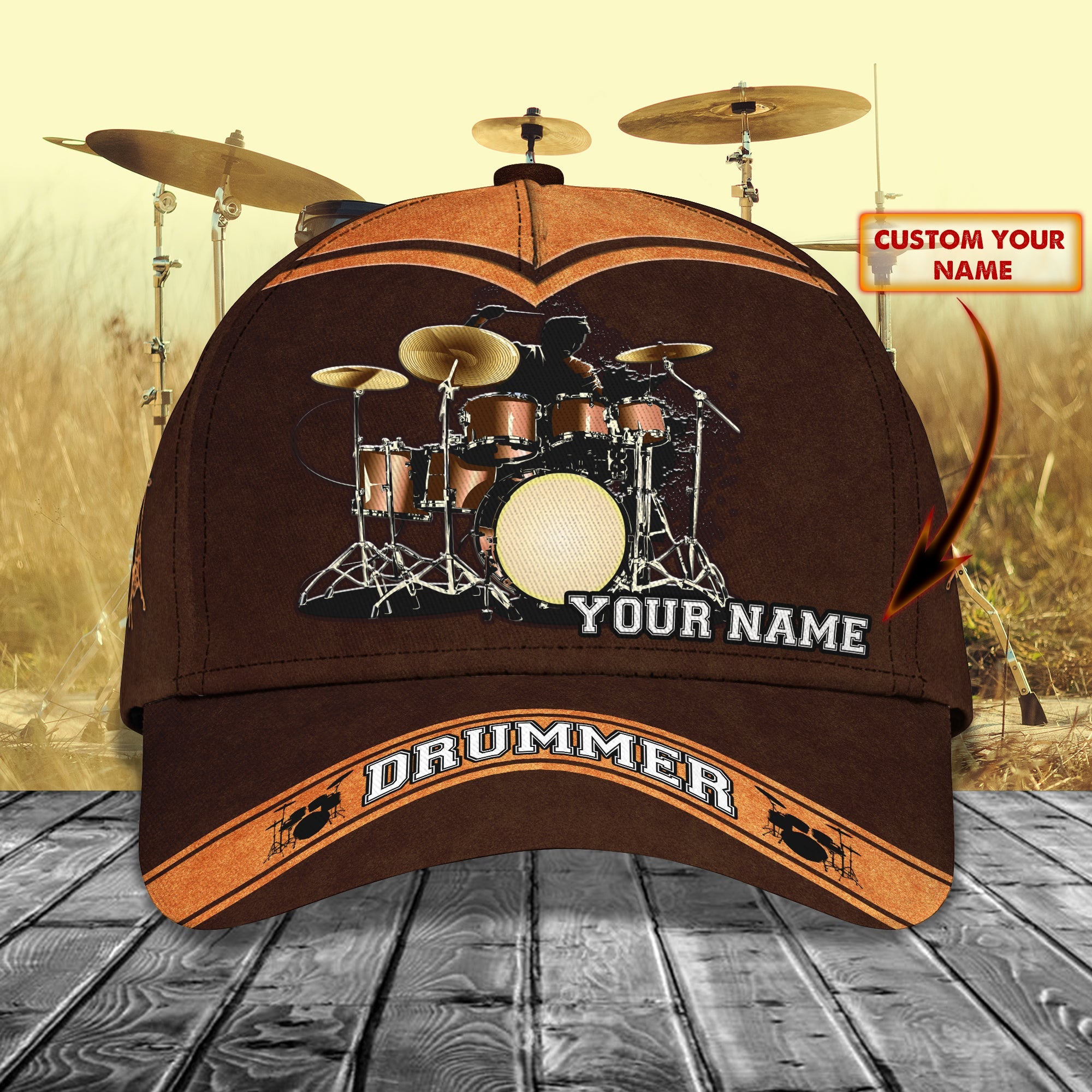 3D Classic Cap Drum Personalized Name Cap 10 Trucker Hats Custom Hats Gifts For Men & Women