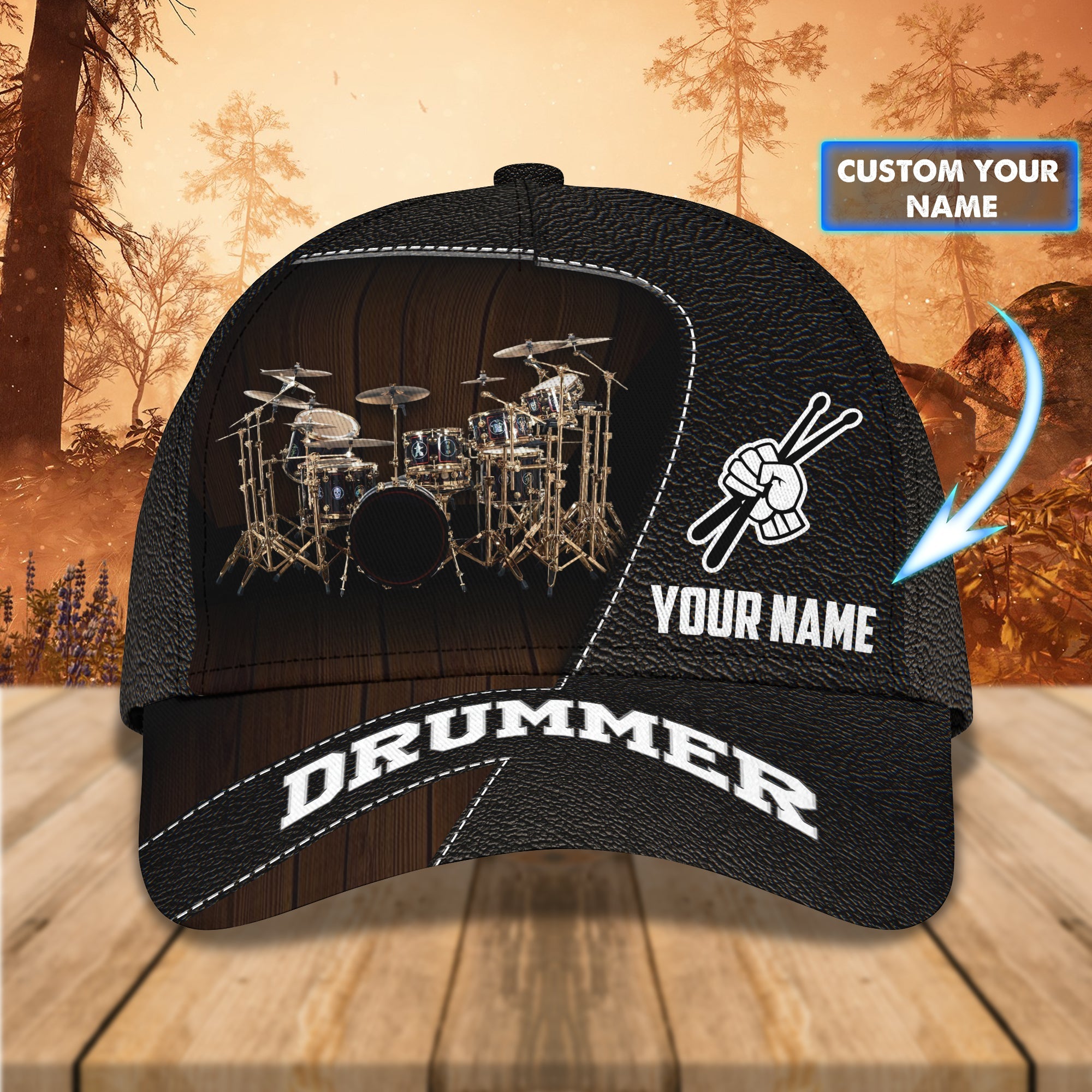 3D Classic Cap Drum Personalized Name Cap 11 Trucker Hats Custom Hats Gifts For Men & Women