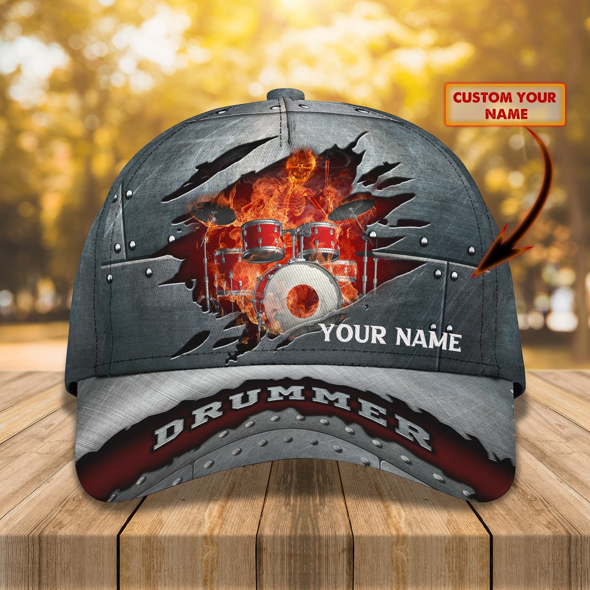 3D Classic Cap Drum Personalized Name Cap 143 Trucker Hats Custom Hats Gifts For Men & Women