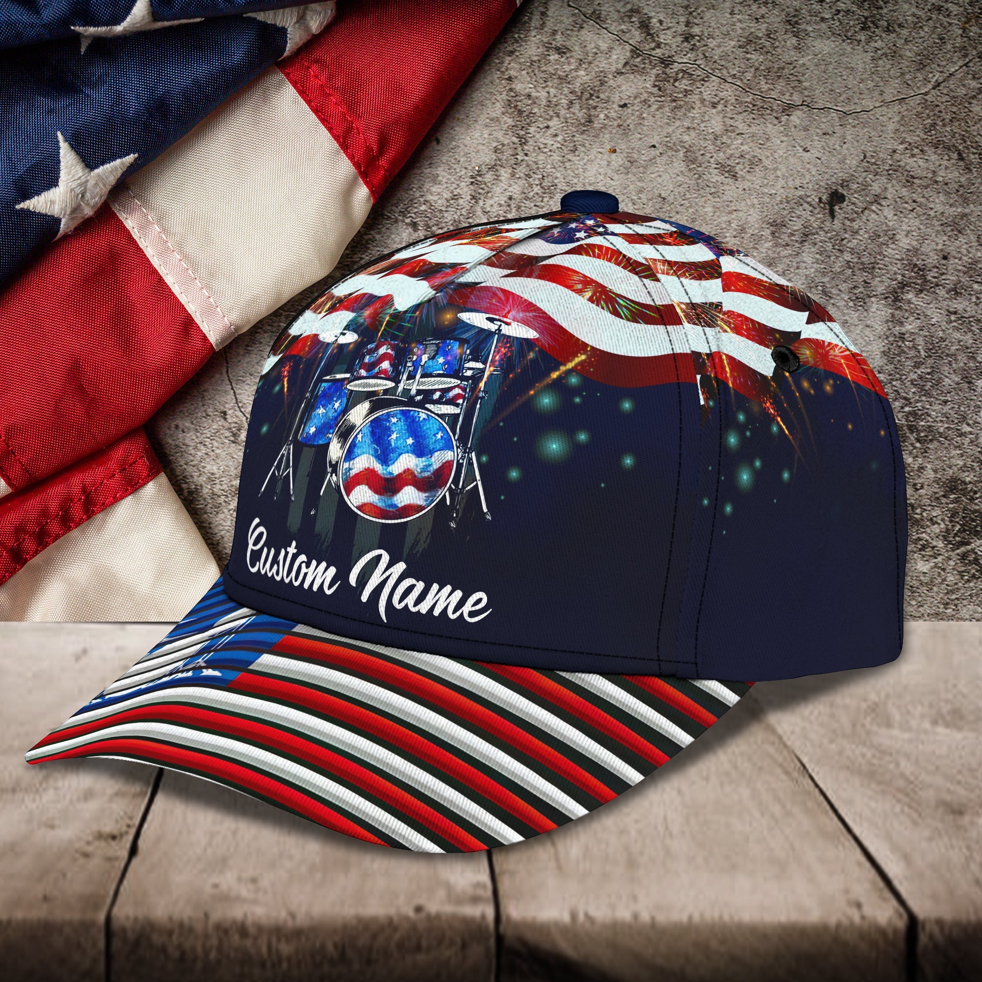 3D Classic Cap Drum Personalized Name Cap 26 Trucker Hats Custom Hats Gifts For Men & Women