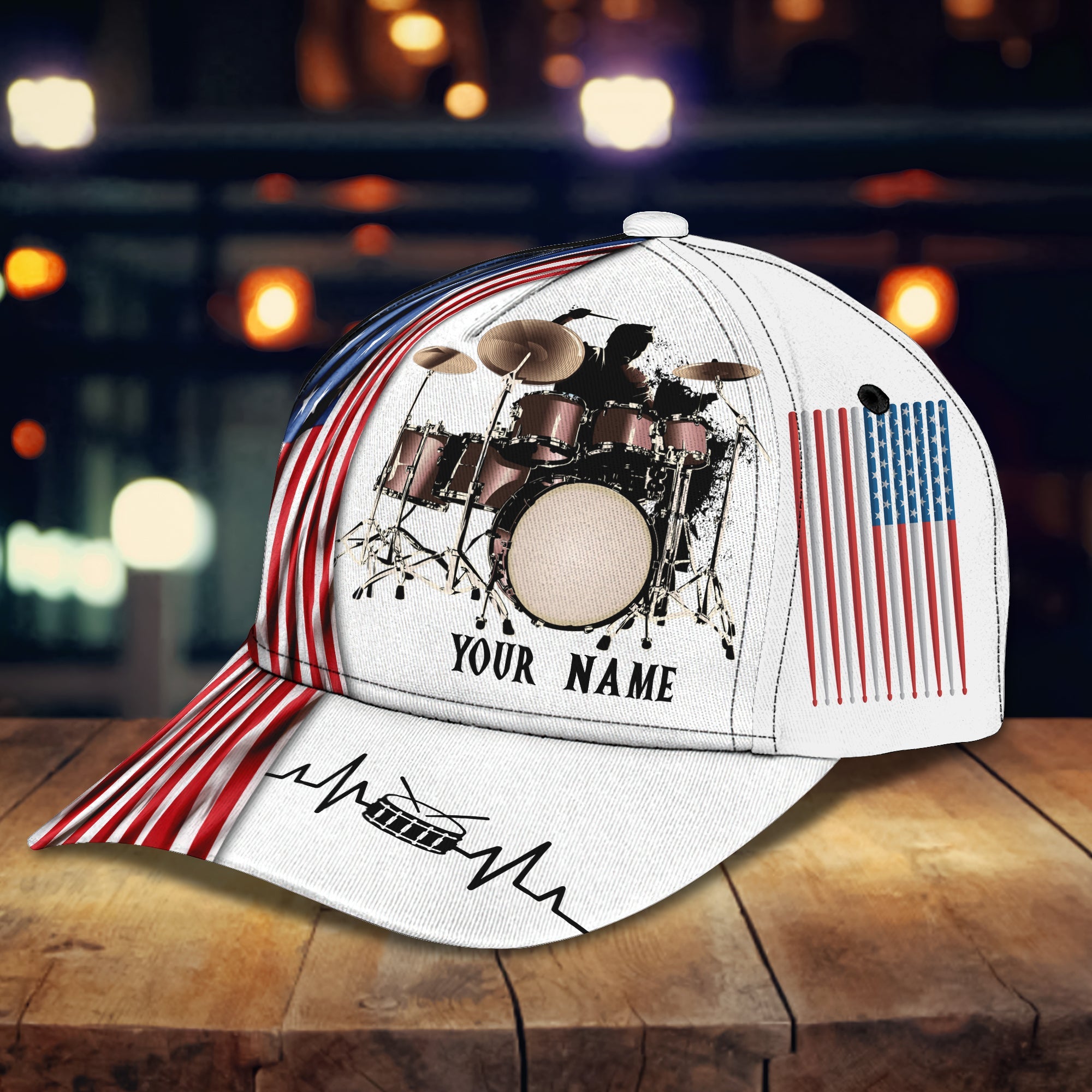 3D Classic Cap Drum Personalized Name Cap Trucker Hats Custom Hats Gifts For Men & Women