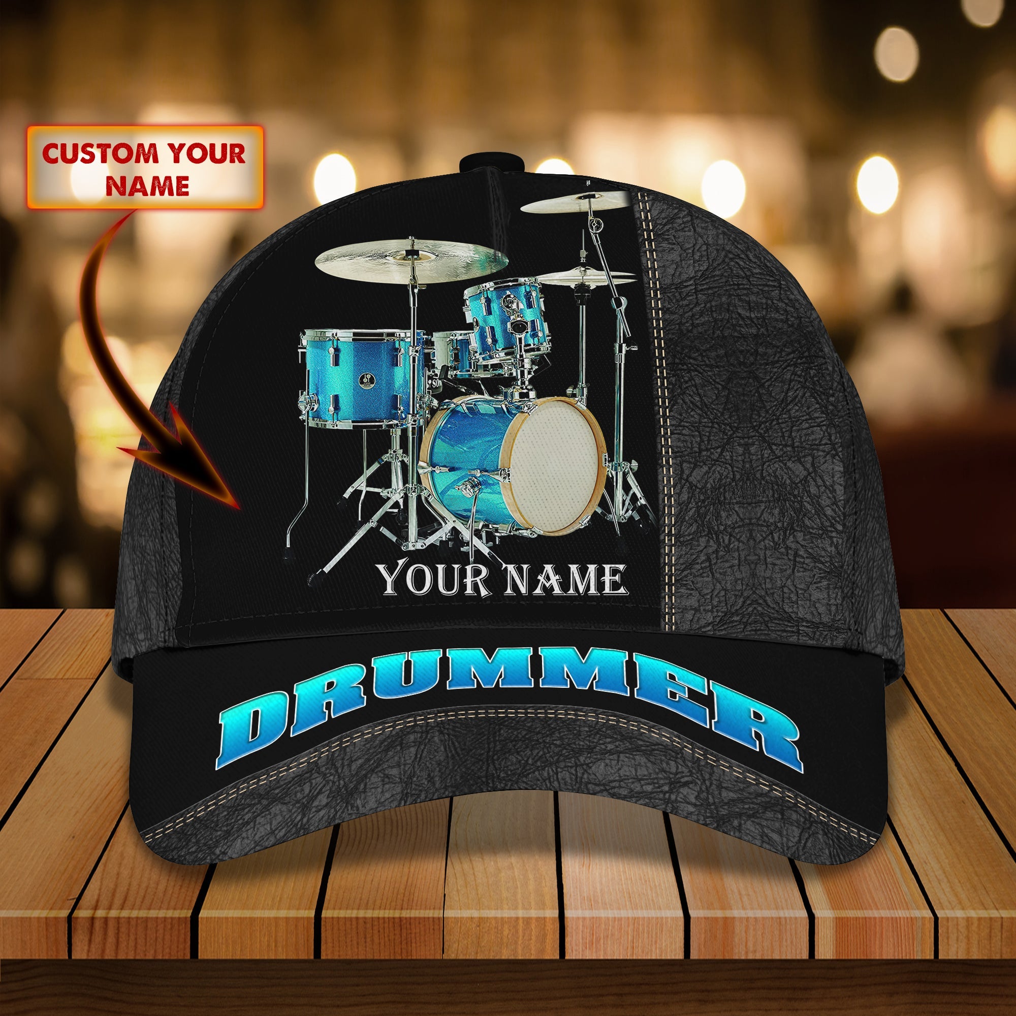 3D Classic Cap Drummer 26 Personalized Name Cap Trucker Hats Custom Hats Gifts For Men & Women