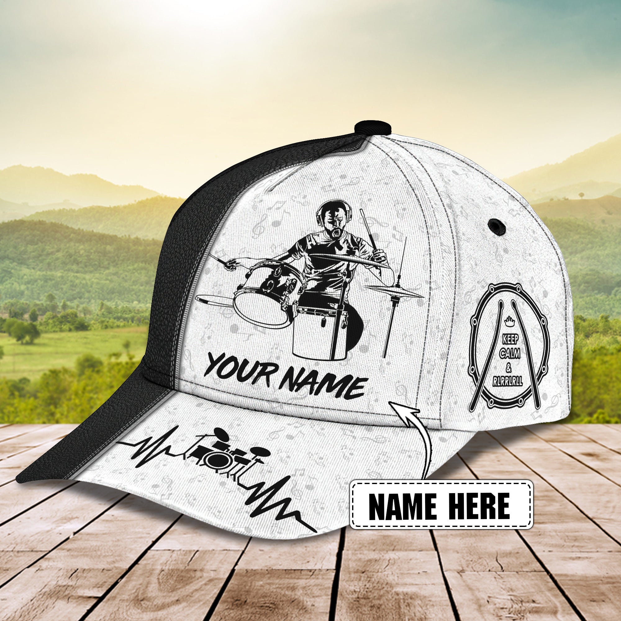 3D Classic Cap Drummer Personalize Name Cap 01 Trucker Hats Custom Hats Gifts For Men & Women