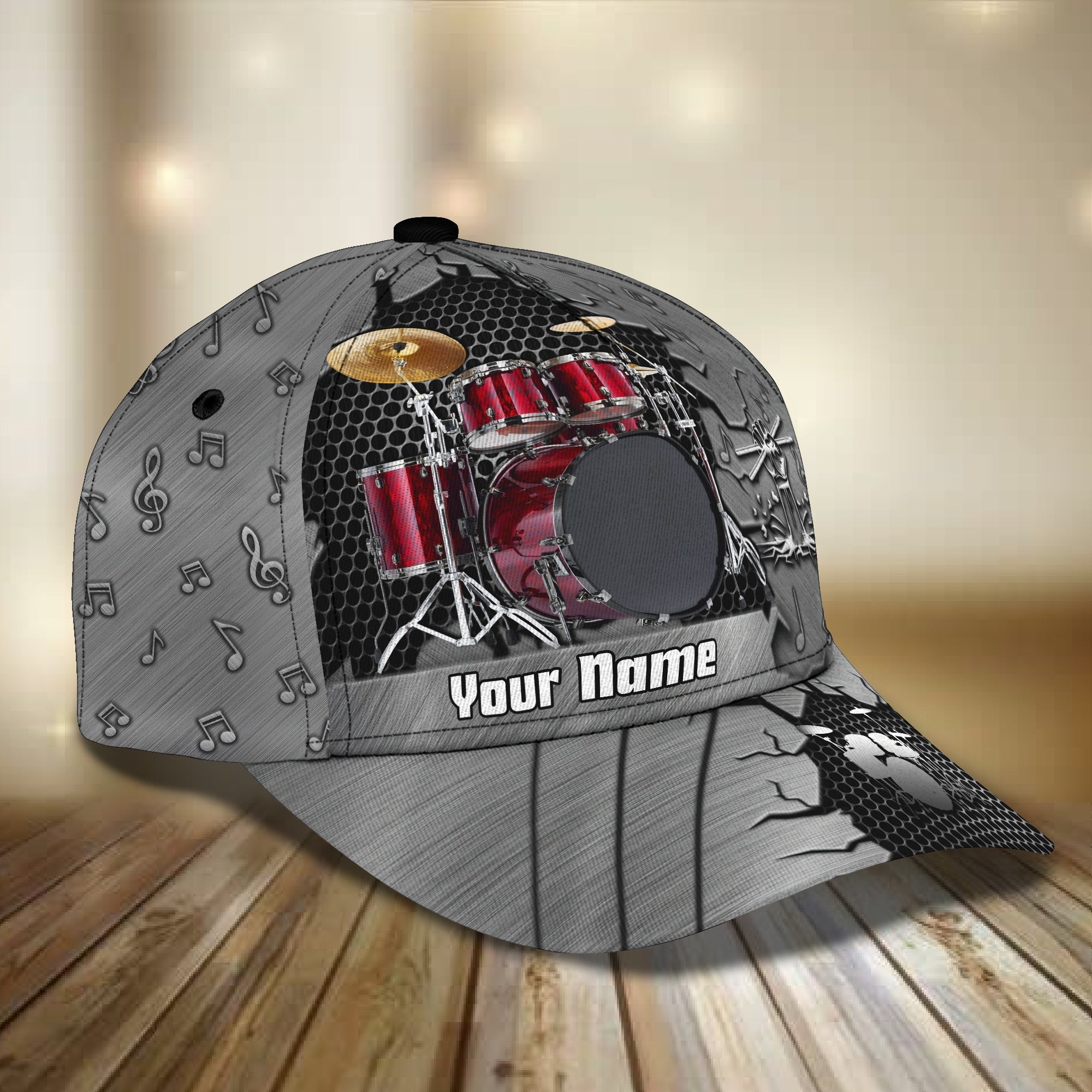 3D Classic Cap Drummer Personalized Name Cap 75, Trucker Hats Custom Hats Gifts For Men & Women