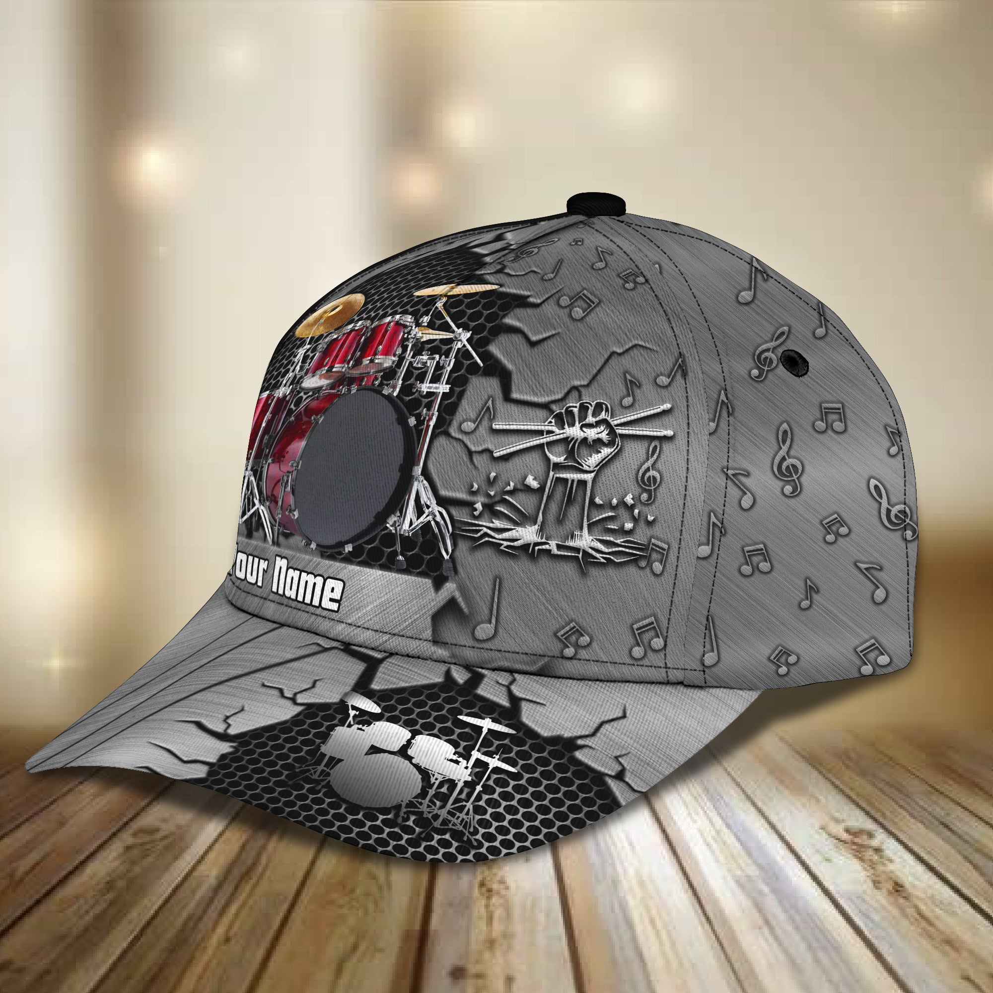 3D Classic Cap Drummer Personalized Name Cap 75, Trucker Hats Custom Hats Gifts For Men & Women