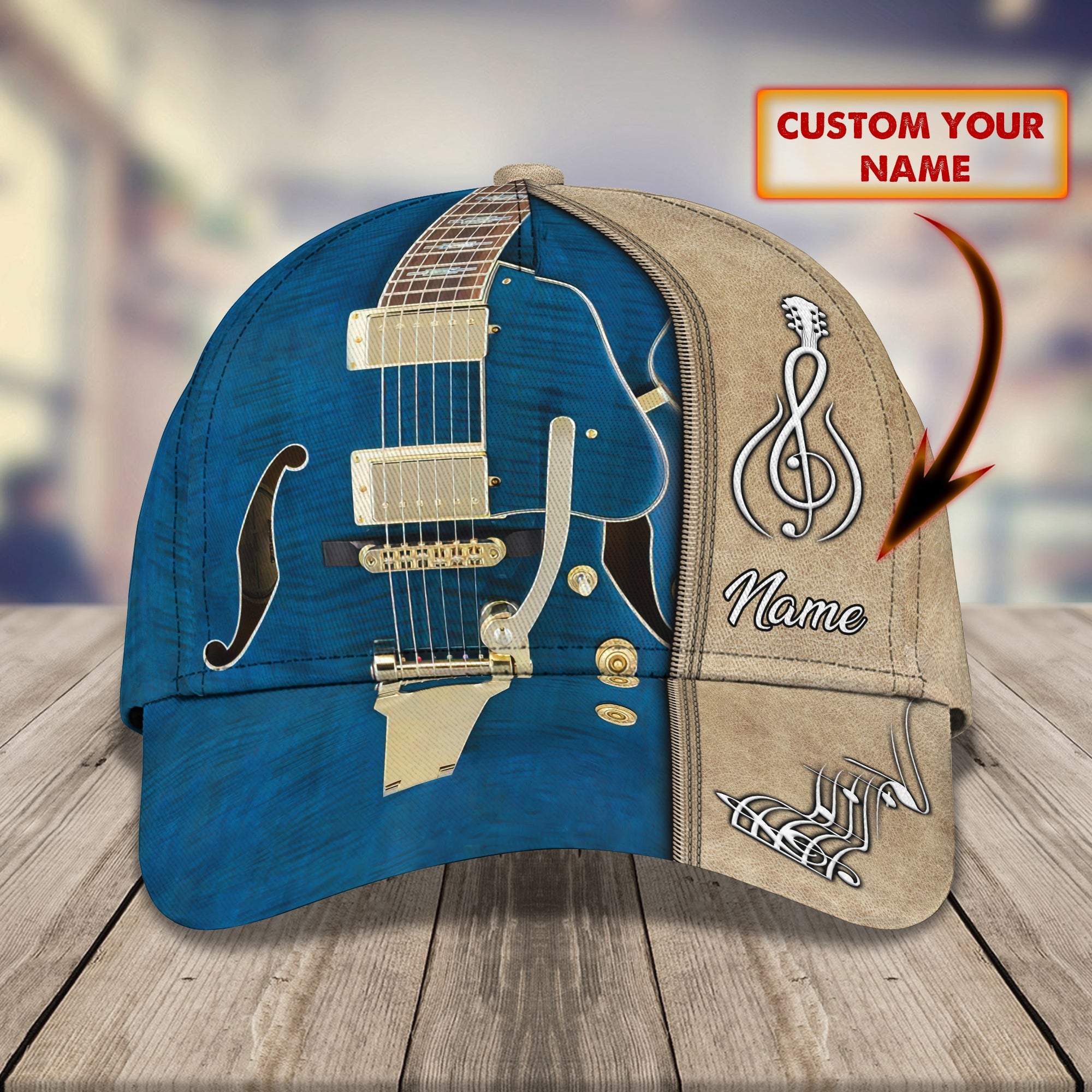 3D Classic Cap Electric Guitar Personalized Name Cap 234 Trucker Hats Custom Hats Gifts For Men & Women