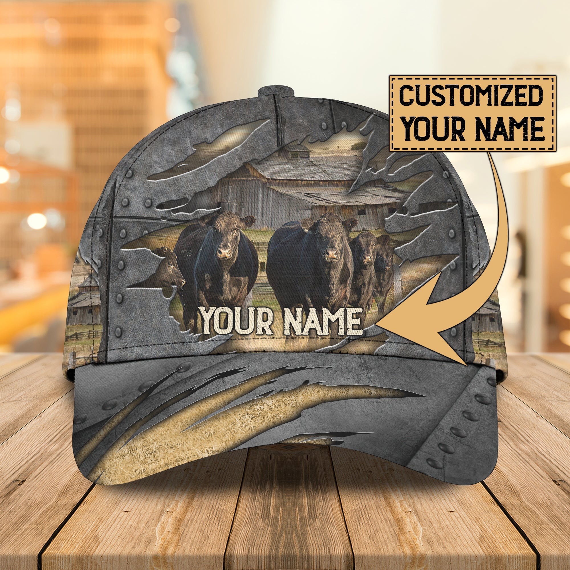 3D Classic Cap Farm Cow Personalized Name Cap Trucker Hats Custom Hats Gifts For Men & Women