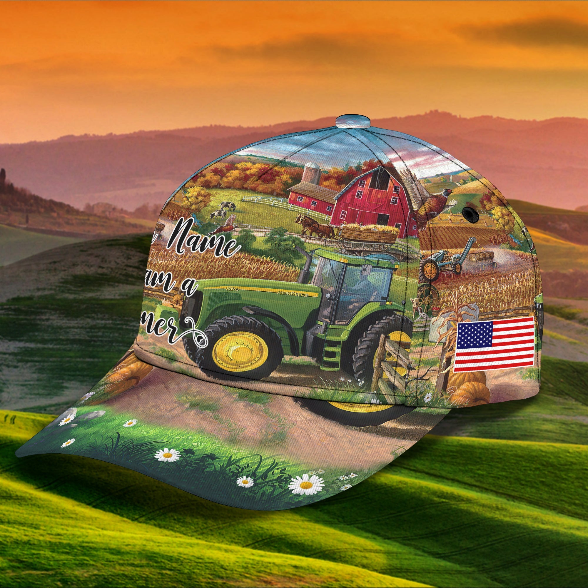 3D Classic Cap Farmer Personalized Name Cap Trucker Hats Custom Hats Gifts For Men & Women