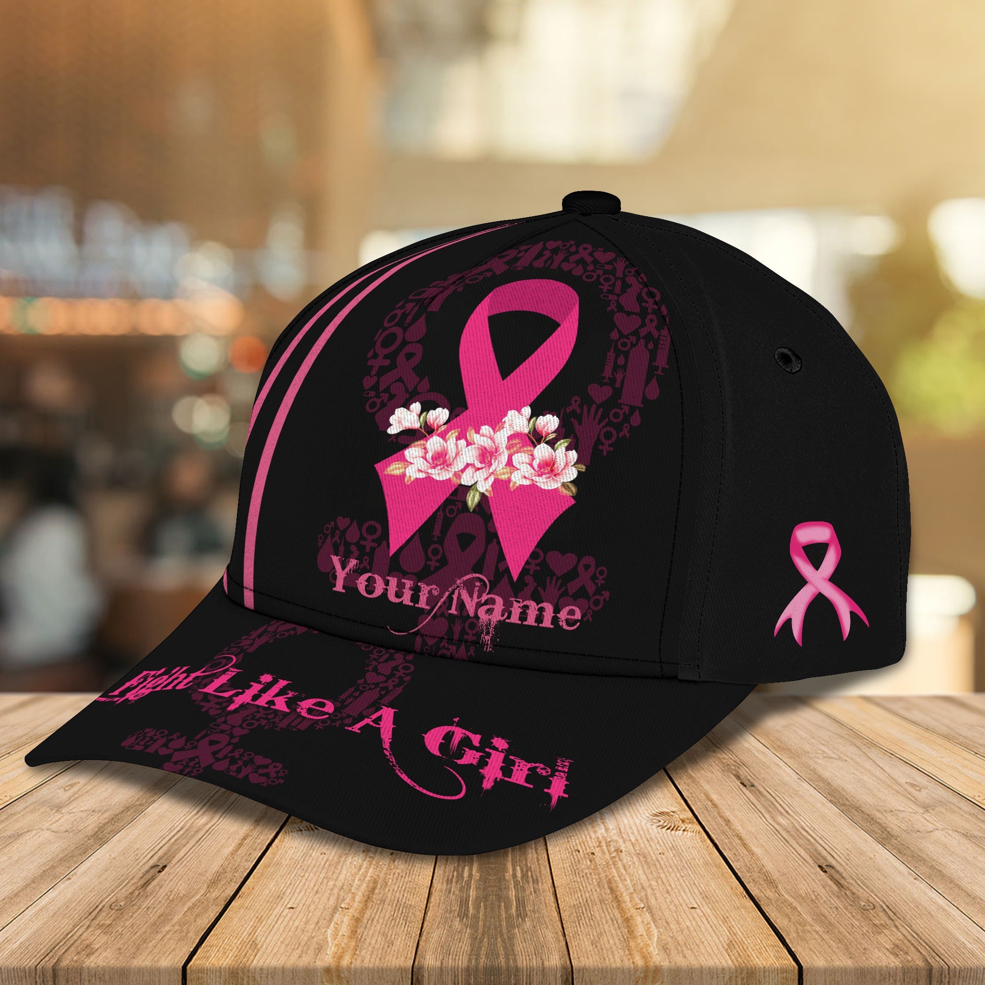 3D Classic Cap Fight Like A Girl Personalized Name Cap 101 Trucker Hats Custom Hats Gifts For Men & Women