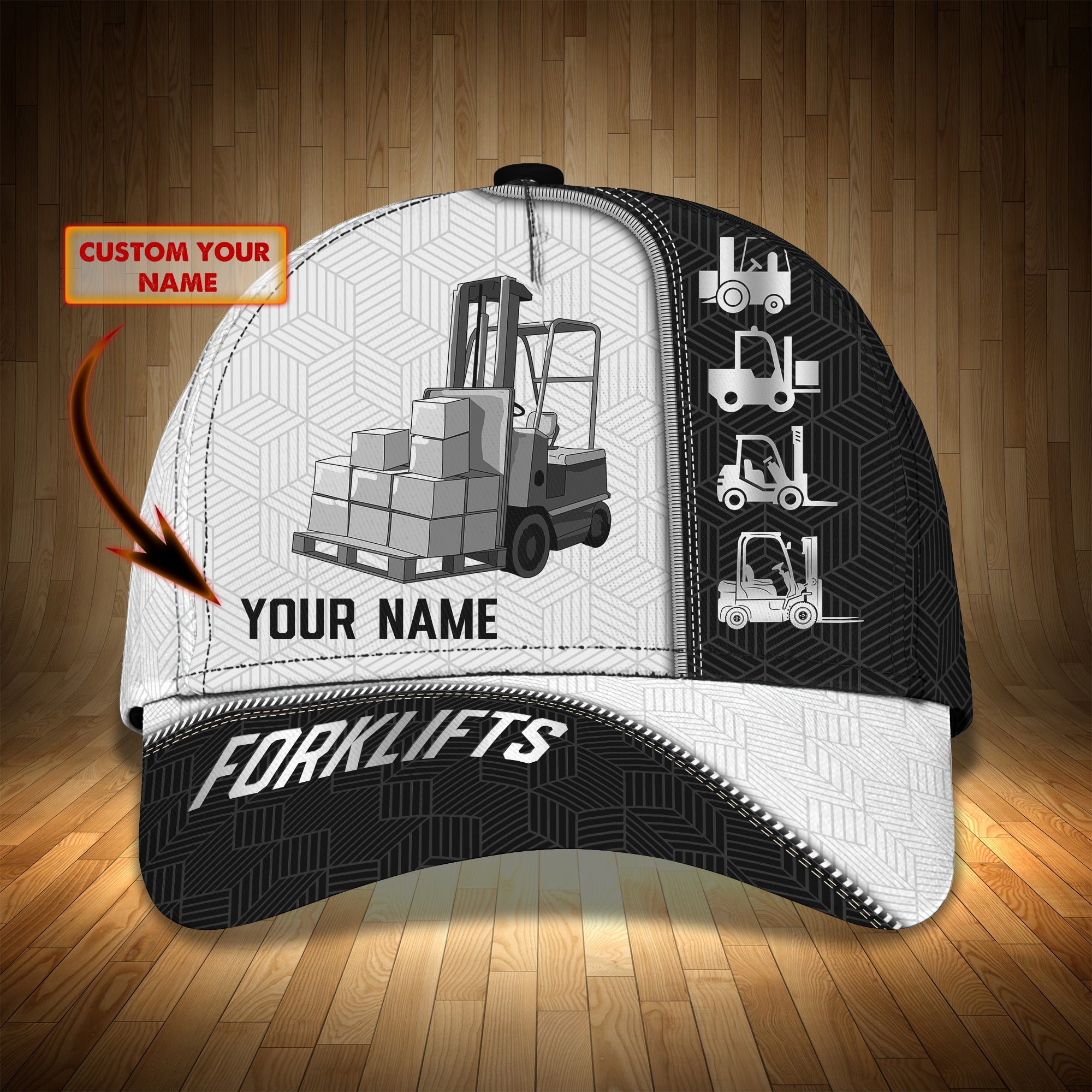 3D Classic Cap Forklifts Custom Name Cap 140 Trucker Hats Custom Hats Gifts For Men & Women