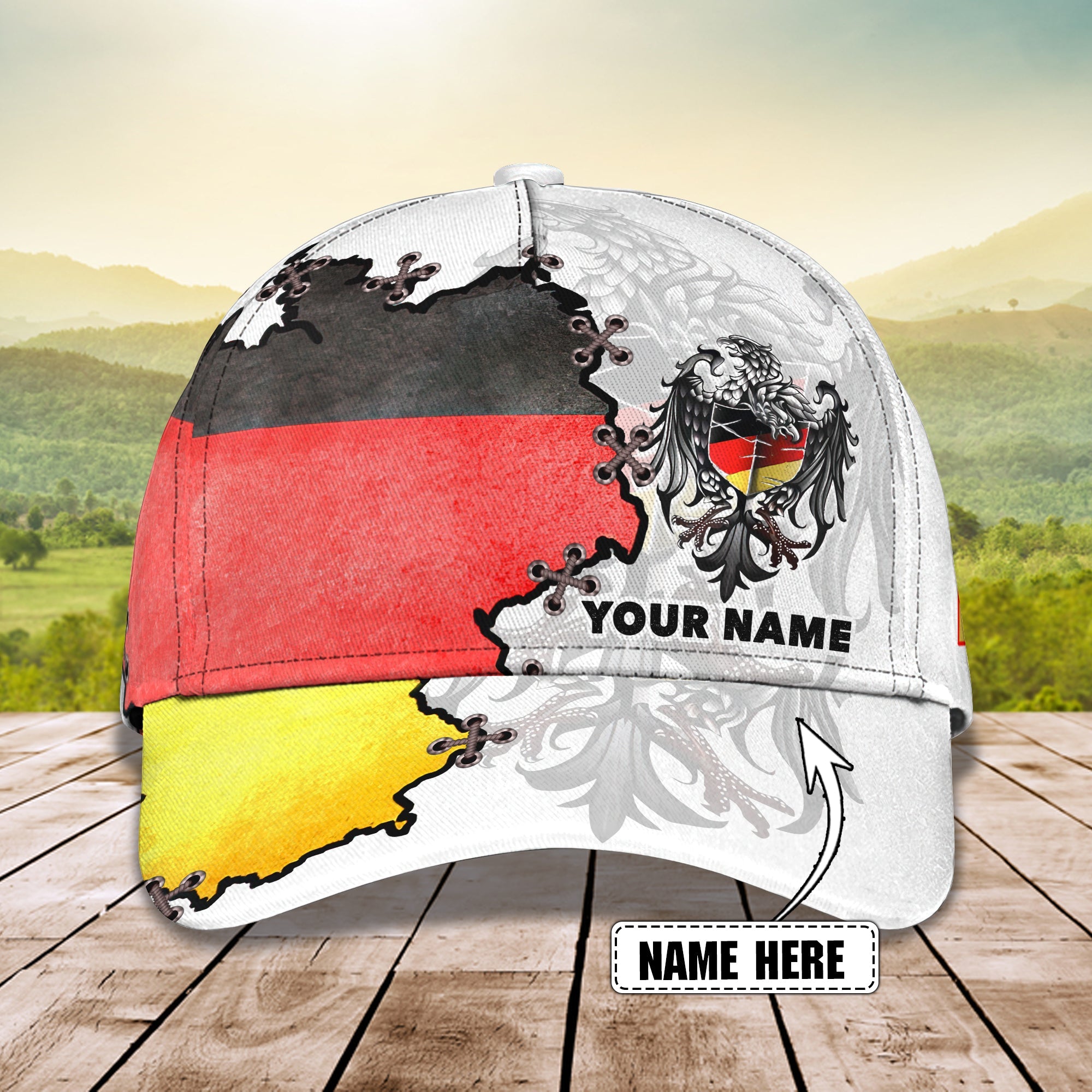 3D Classic Cap Germany Personalized Name Cap 60 Trucker Hats Custom Hats Gifts For Men & Women