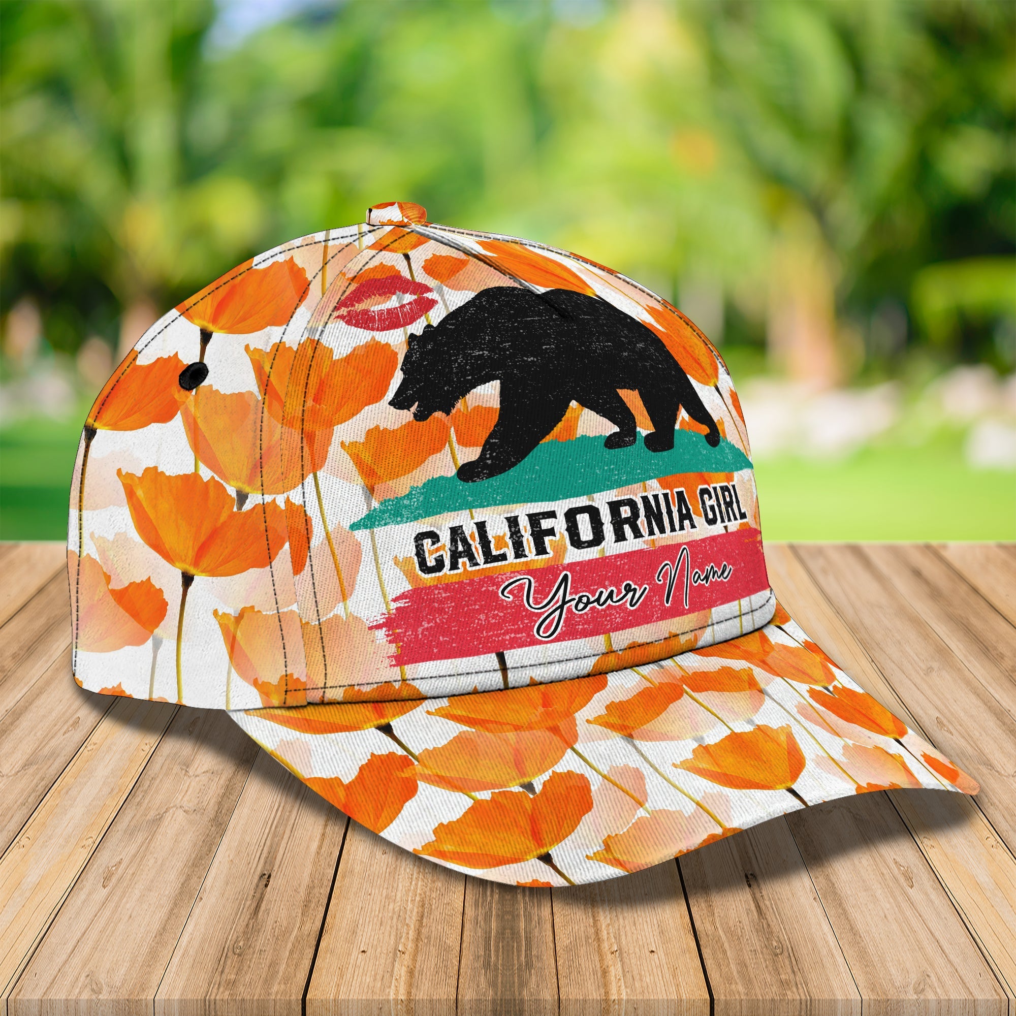 3D Classic Cap Just A California Girl Personalized Name Cap Trucker Hats Custom Hats Gifts For Men & Women