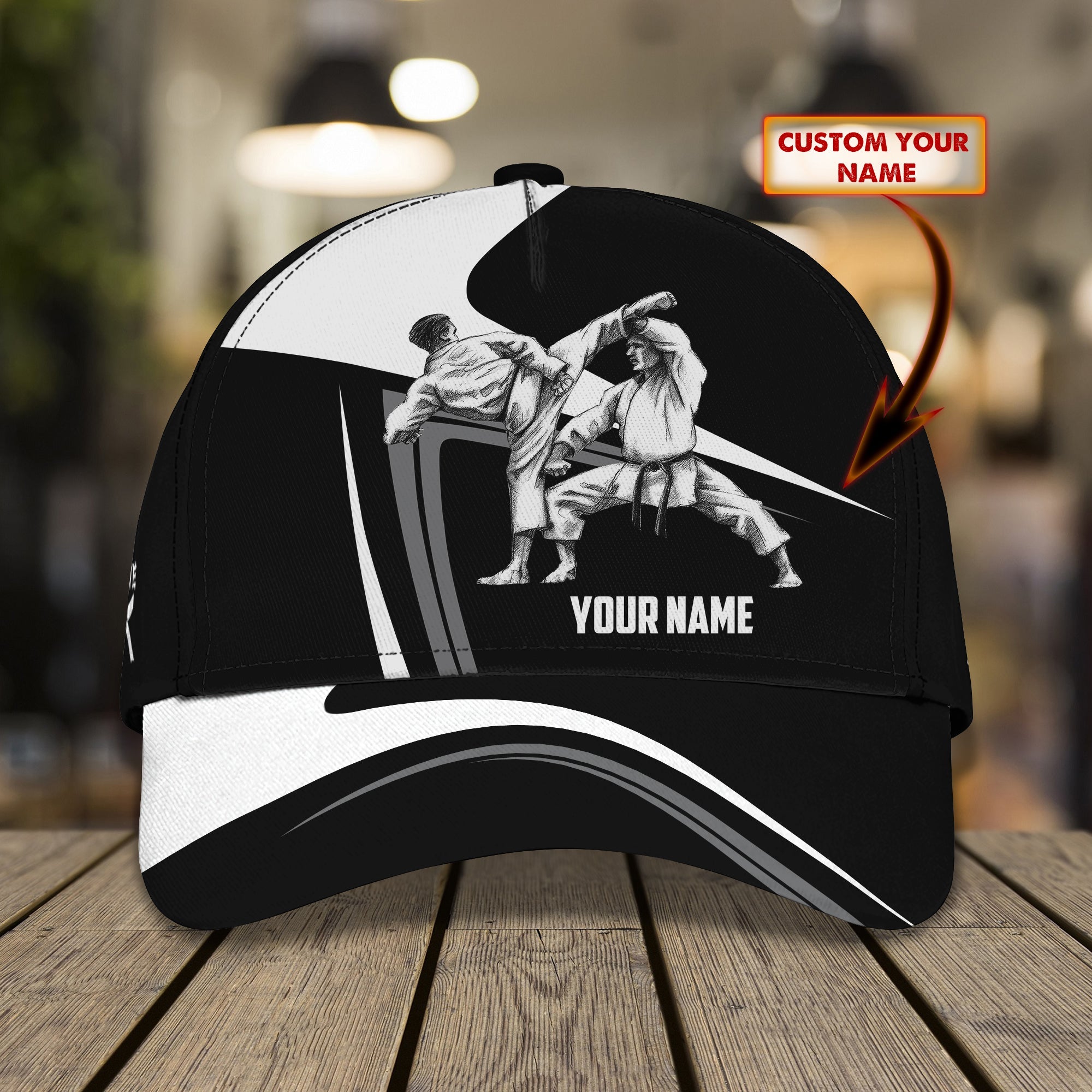 3D Classic Cap Karate Personalized Name Cap 01 Trucker Hats Custom Hats Gifts For Men & Women