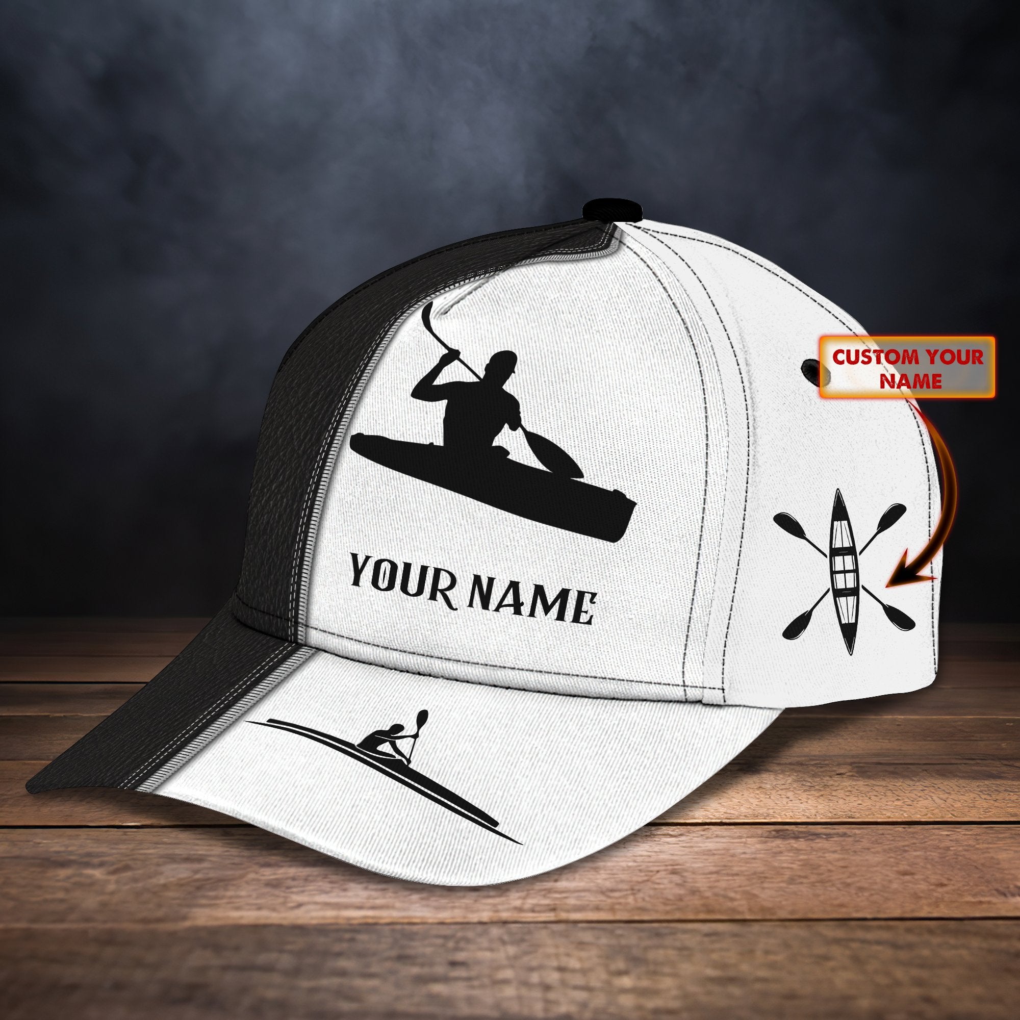 3D Classic Cap Kayaking Personalized Name Cap Trucker Hats Custom Hats Gifts For Men & Women