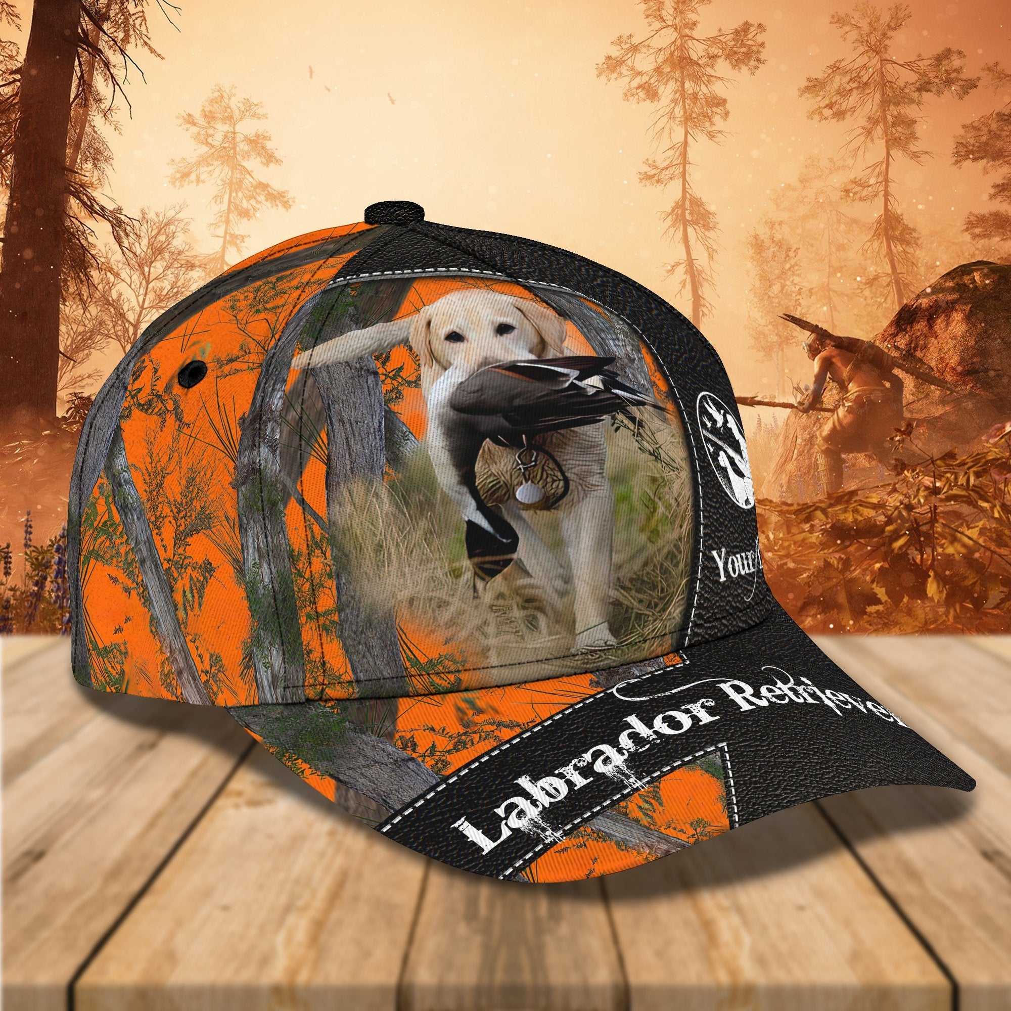 3D Classic Cap Labrador Retriever Hunting Personalized Name Cap 04 Trucker Hats Custom Hats Gifts For Men & Women