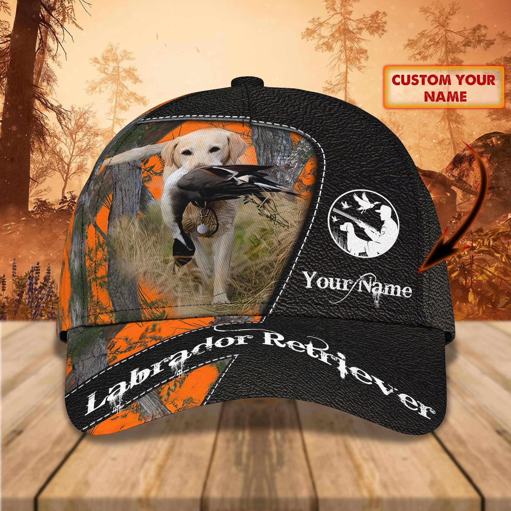 3D Classic Cap Labrador Retriever Hunting Personalized Name Cap 04 Trucker Hats Custom Hats Gifts For Men & Women