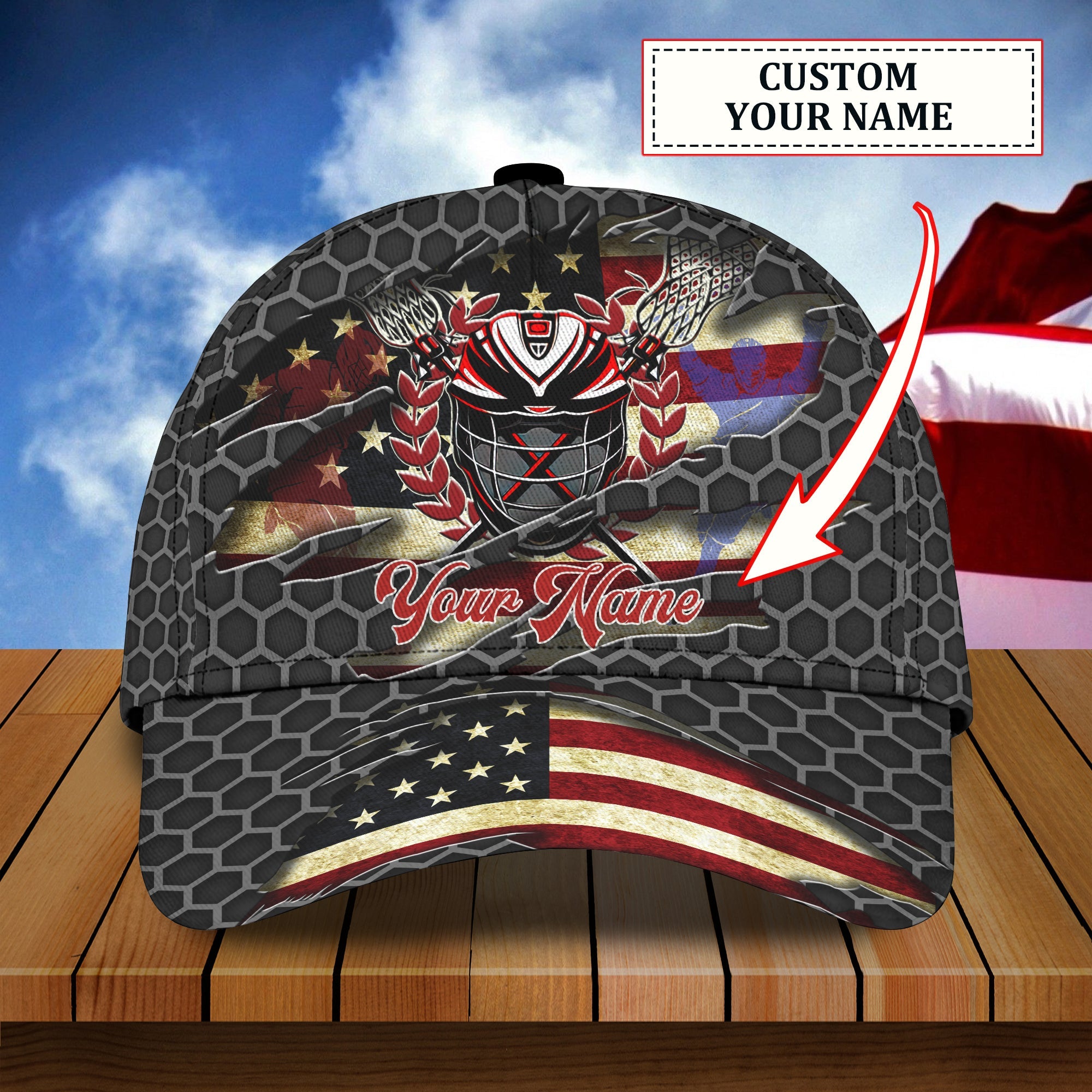 3D Classic Cap Lacrosse Personalized Name Cap Trucker Hats Custom Hats Gifts For Men & Women