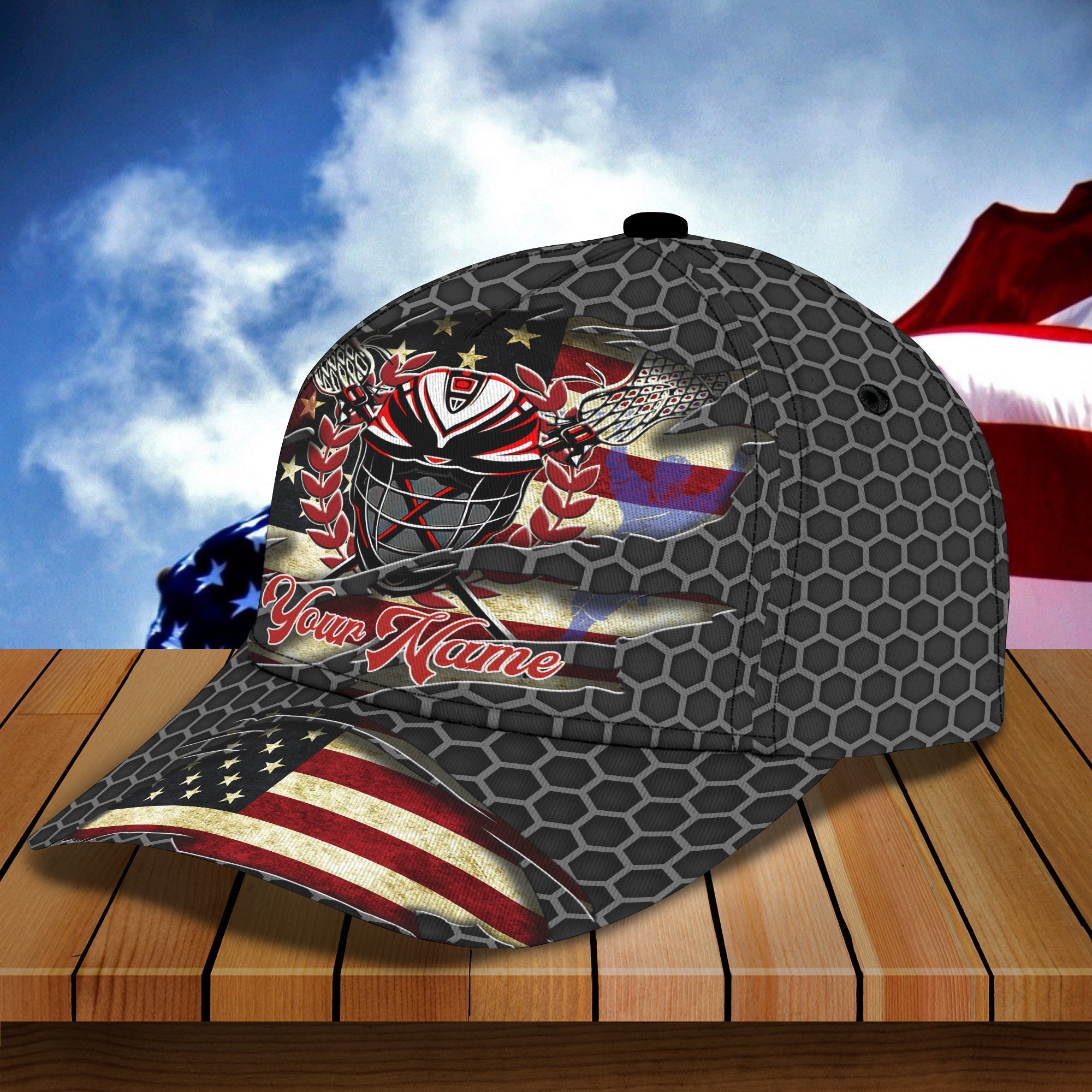 3D Classic Cap Lacrosse Personalized Name Cap Trucker Hats Custom Hats Gifts For Men & Women