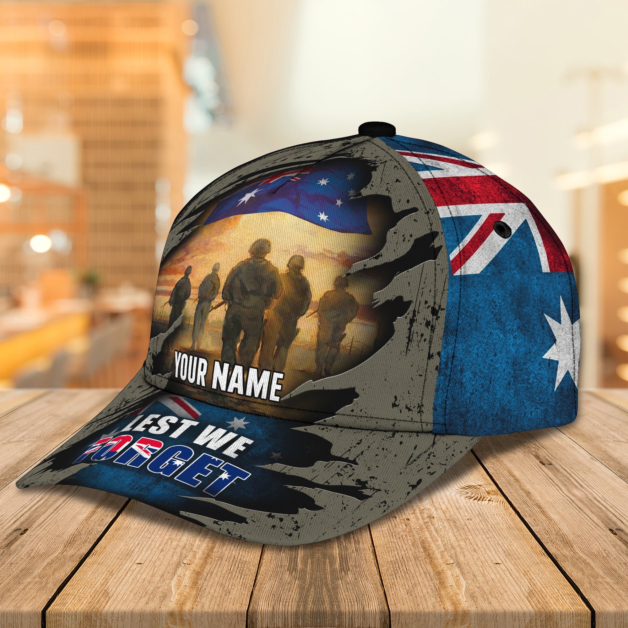 3D Classic Cap Lest We Forget Australian Veteran Personalized Name Cap 63 Trucker Hats Custom Hats Gifts For Men & Women