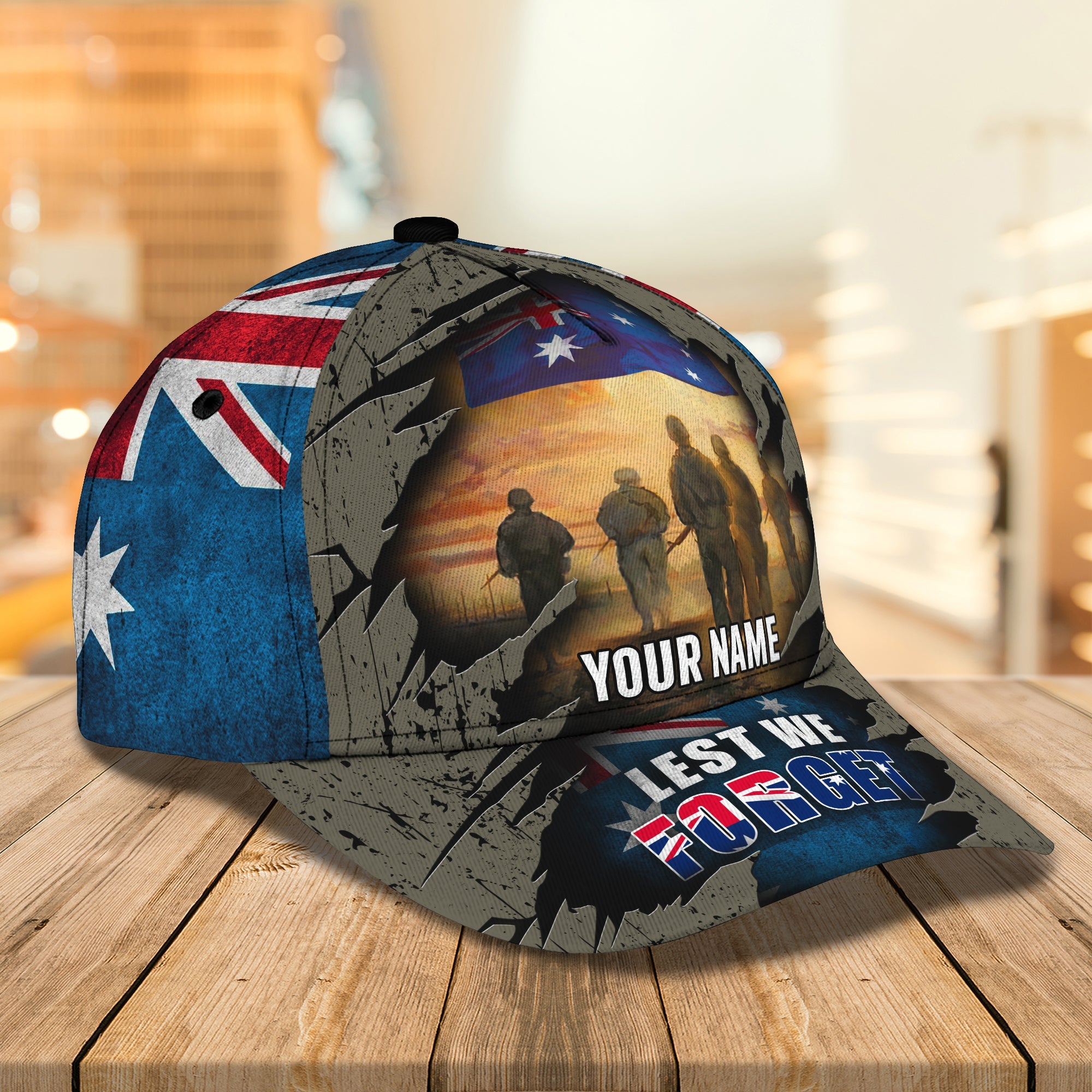 3D Classic Cap Lest We Forget Australian Veteran Personalized Name Cap 63 Trucker Hats Custom Hats Gifts For Men & Women