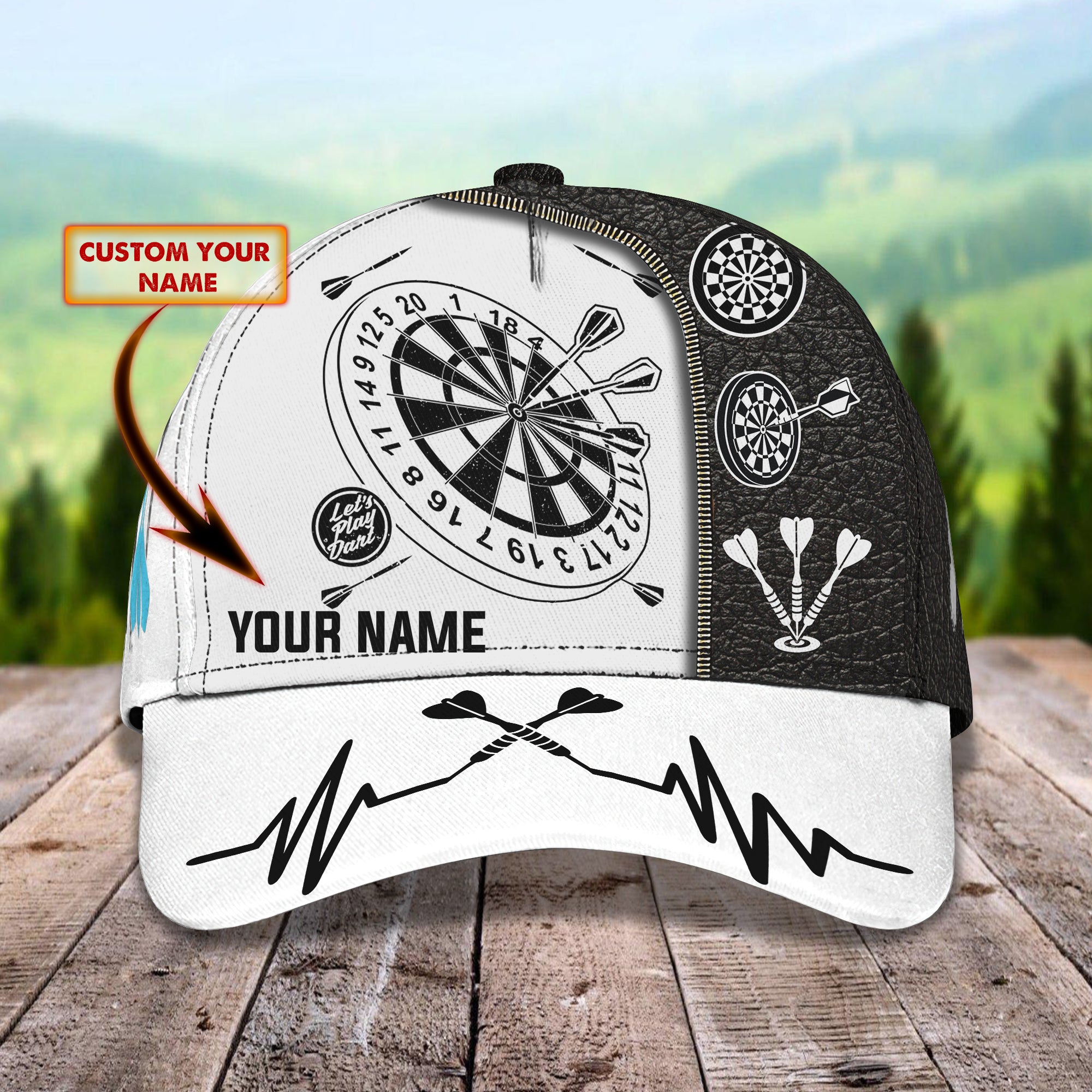 3D Classic Cap Let'S Play Darts Personalized Name Cap Trucker Hats Custom Hats Gifts For Men & Women