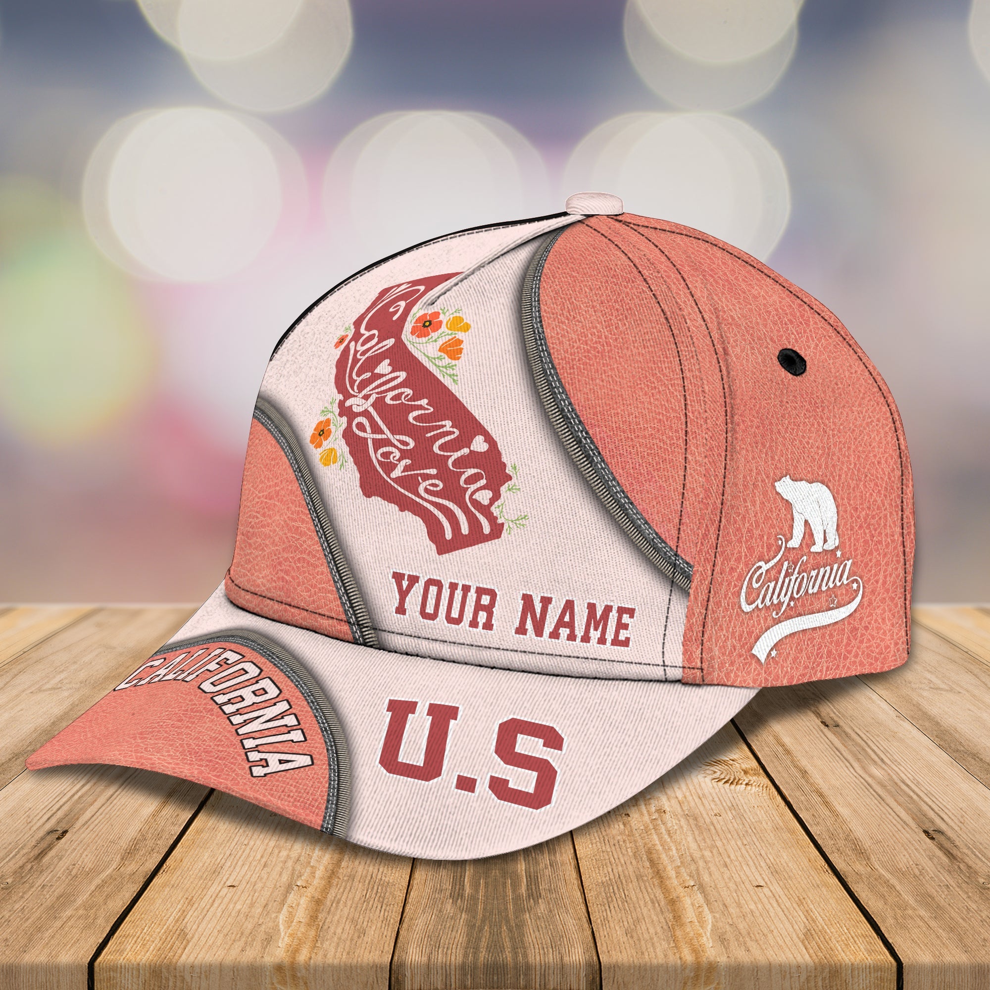 3D Classic Cap Love California Personalized Name Cap Ct149 Trucker Hats Custom Hats Gifts For Men & Women