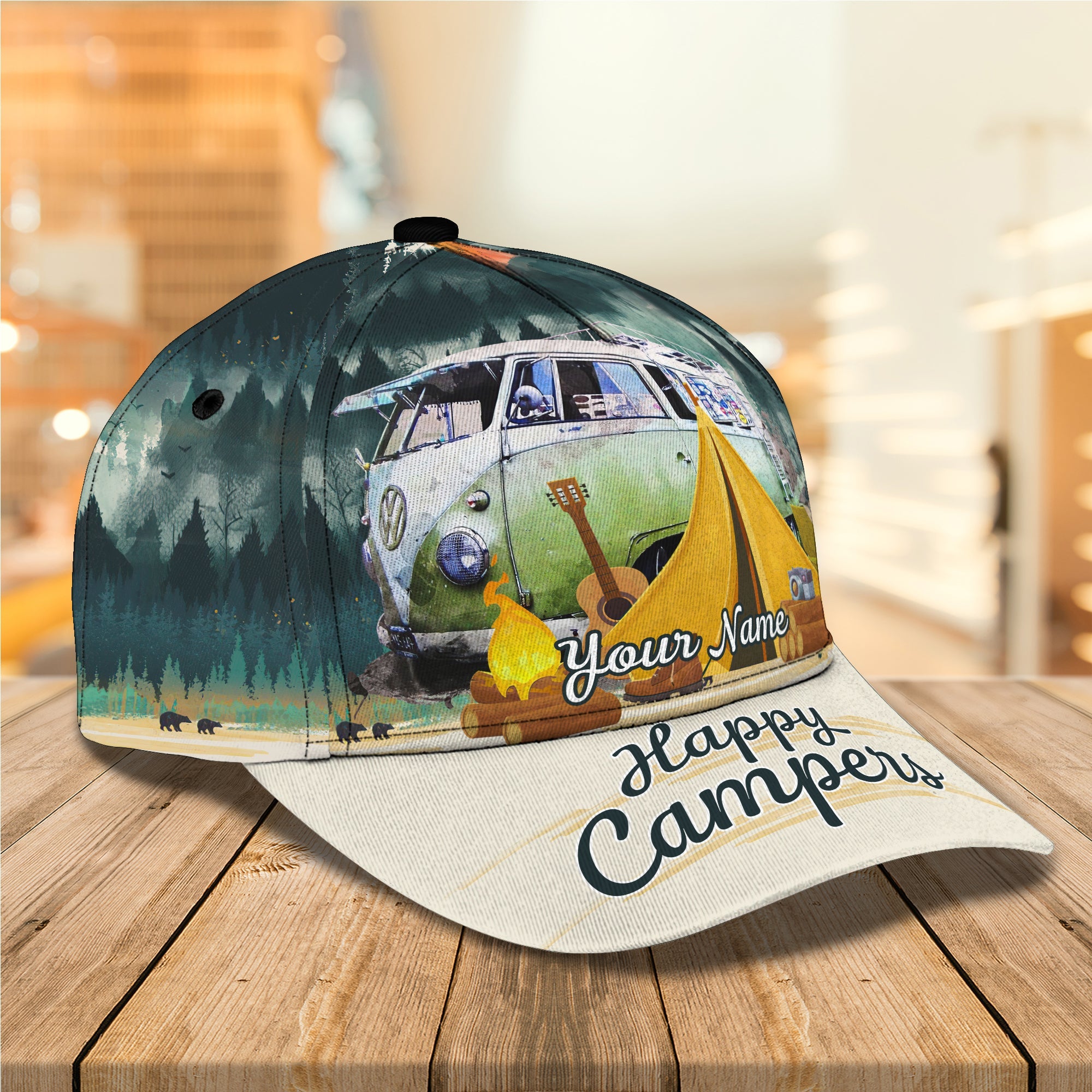 3D Classic Cap Love Camping 01 Personalized Name Cap Trucker Hats Custom Hats Gifts For Men & Women