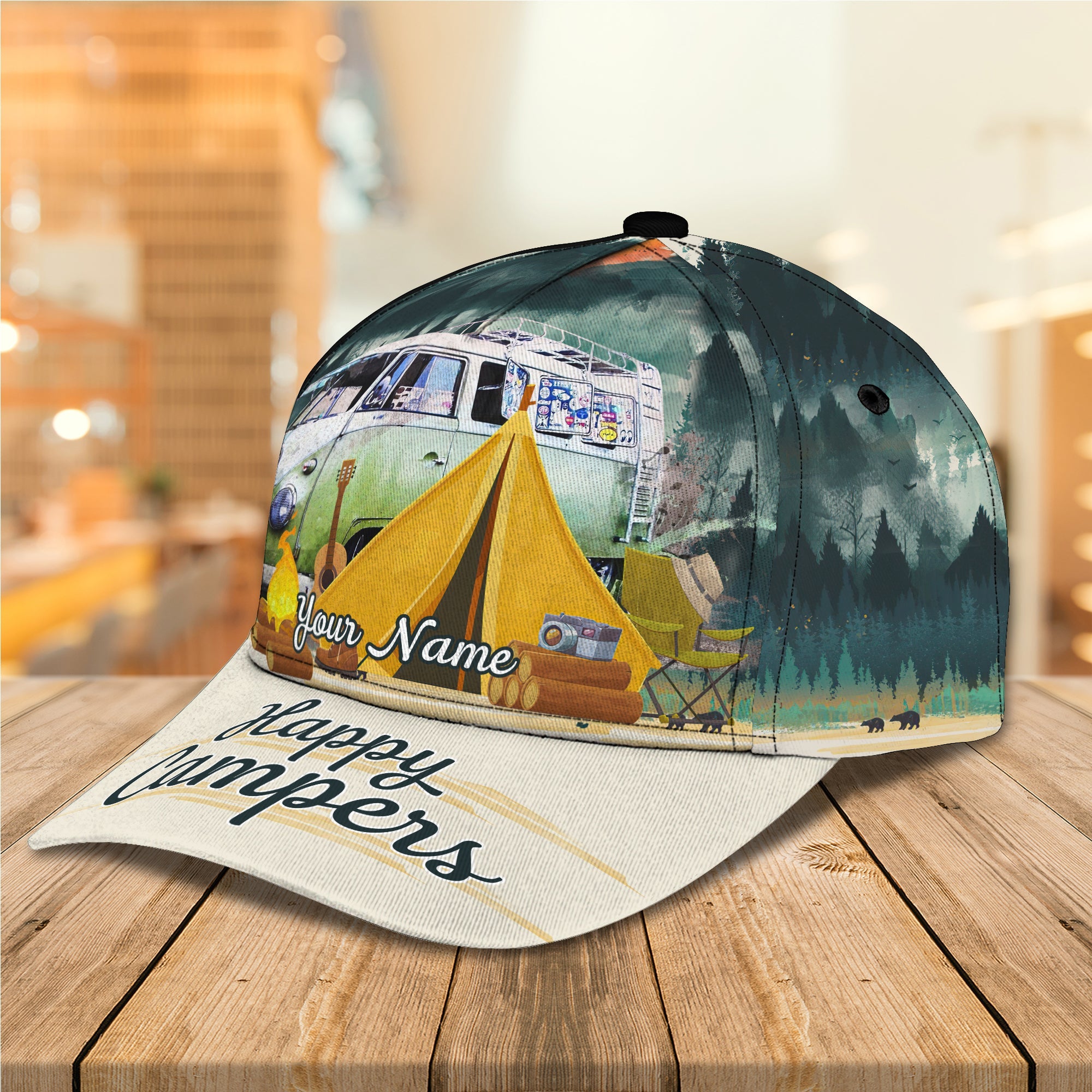 3D Classic Cap Love Camping 01 Personalized Name Cap Trucker Hats Custom Hats Gifts For Men & Women