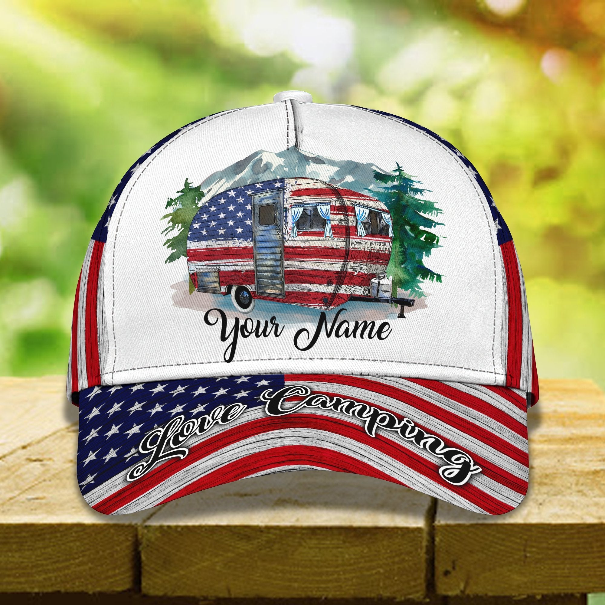 3D Classic Cap Love Camping Personalized Name Cap Trucker Hats Custom Hats Gifts For Men & Women