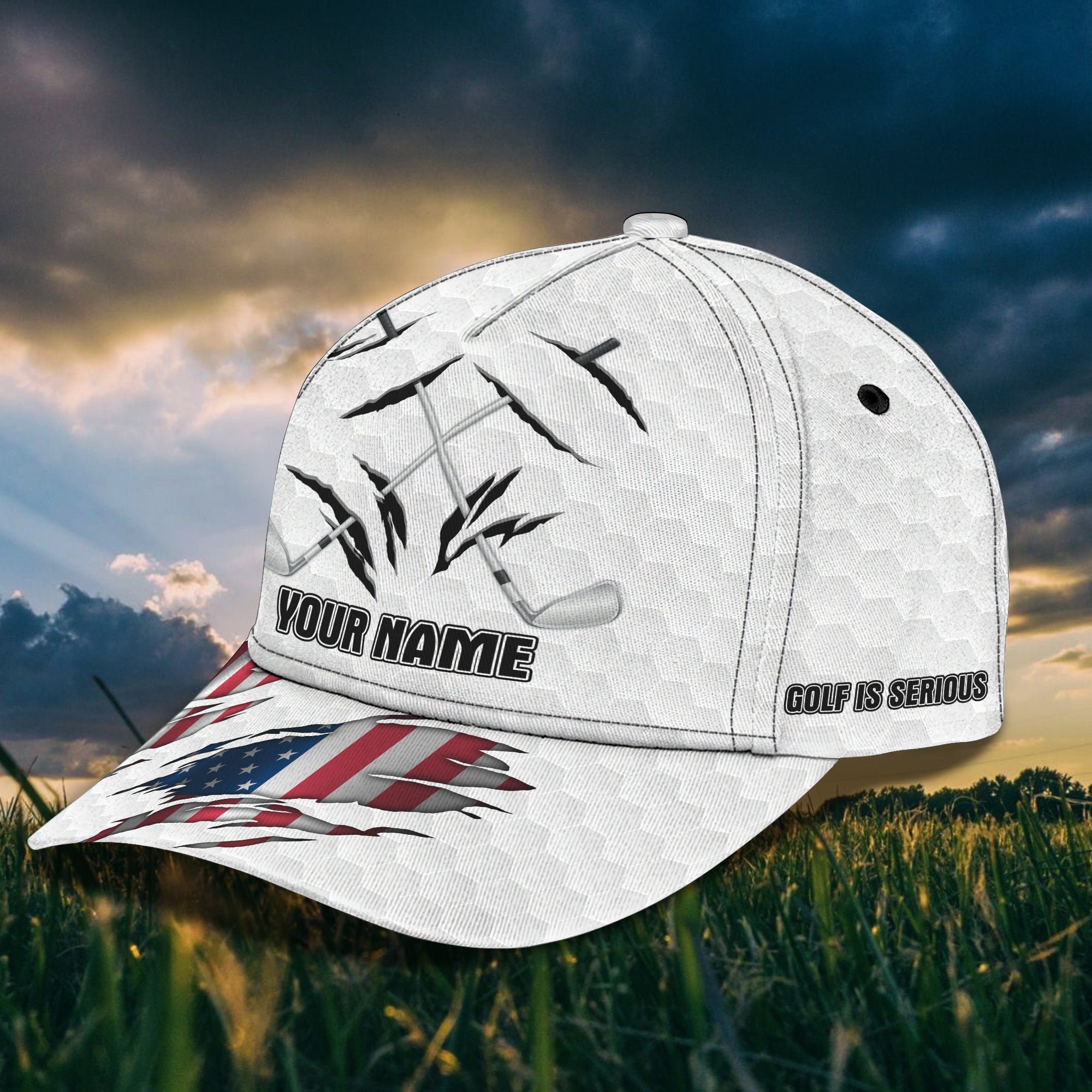 3D Classic Cap Love Golf E Personalized Name Cap Golf Trucker Hats Custom Hats Gifts For Men & Women