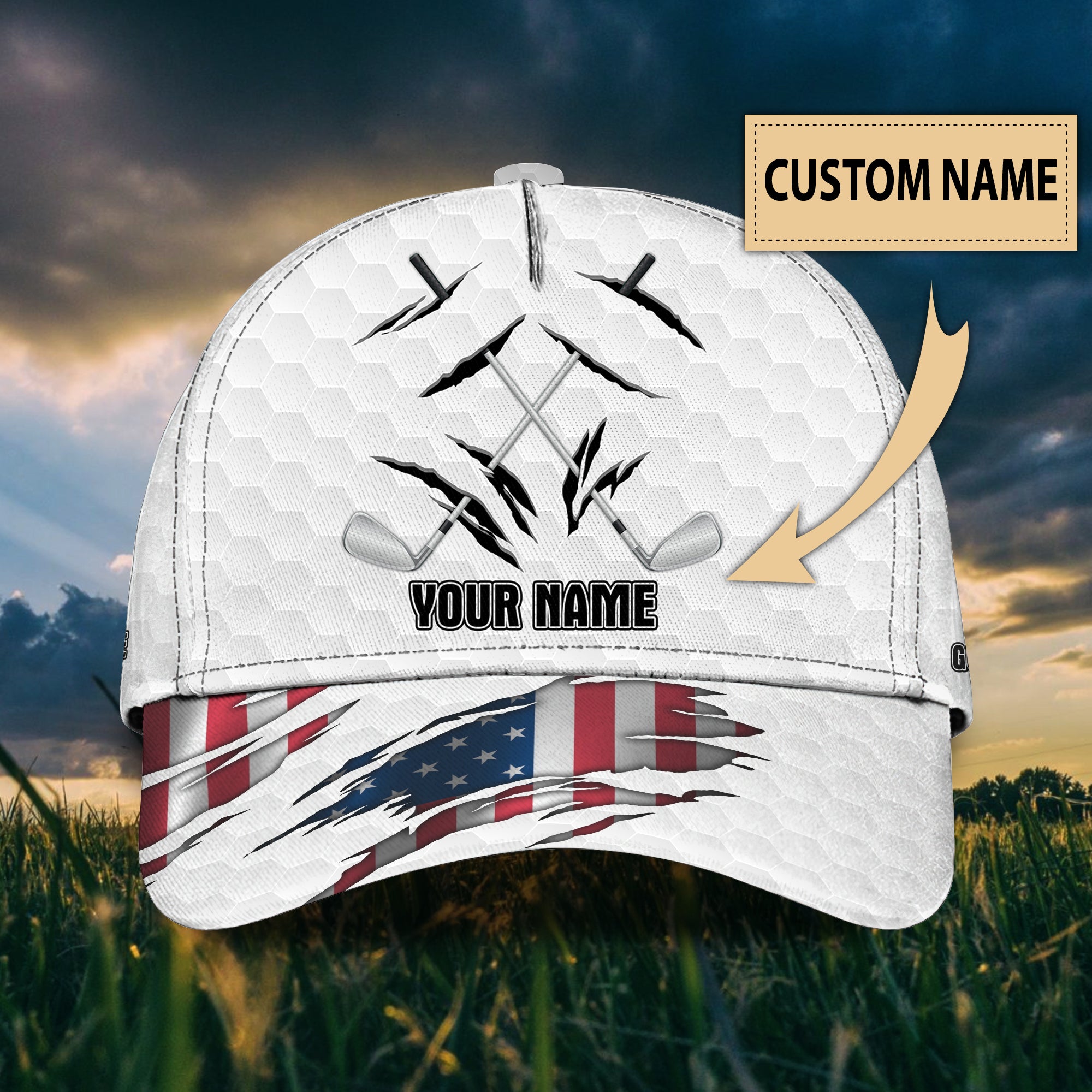 3D Classic Cap Love Golf E Personalized Name Cap Golf Trucker Hats Custom Hats Gifts For Men & Women