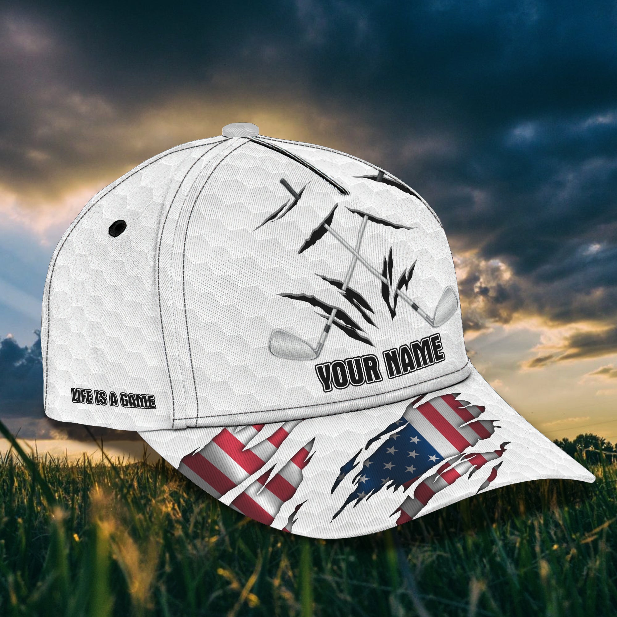 3D Classic Cap Love Golf E Personalized Name Cap Golf Trucker Hats Custom Hats Gifts For Men & Women